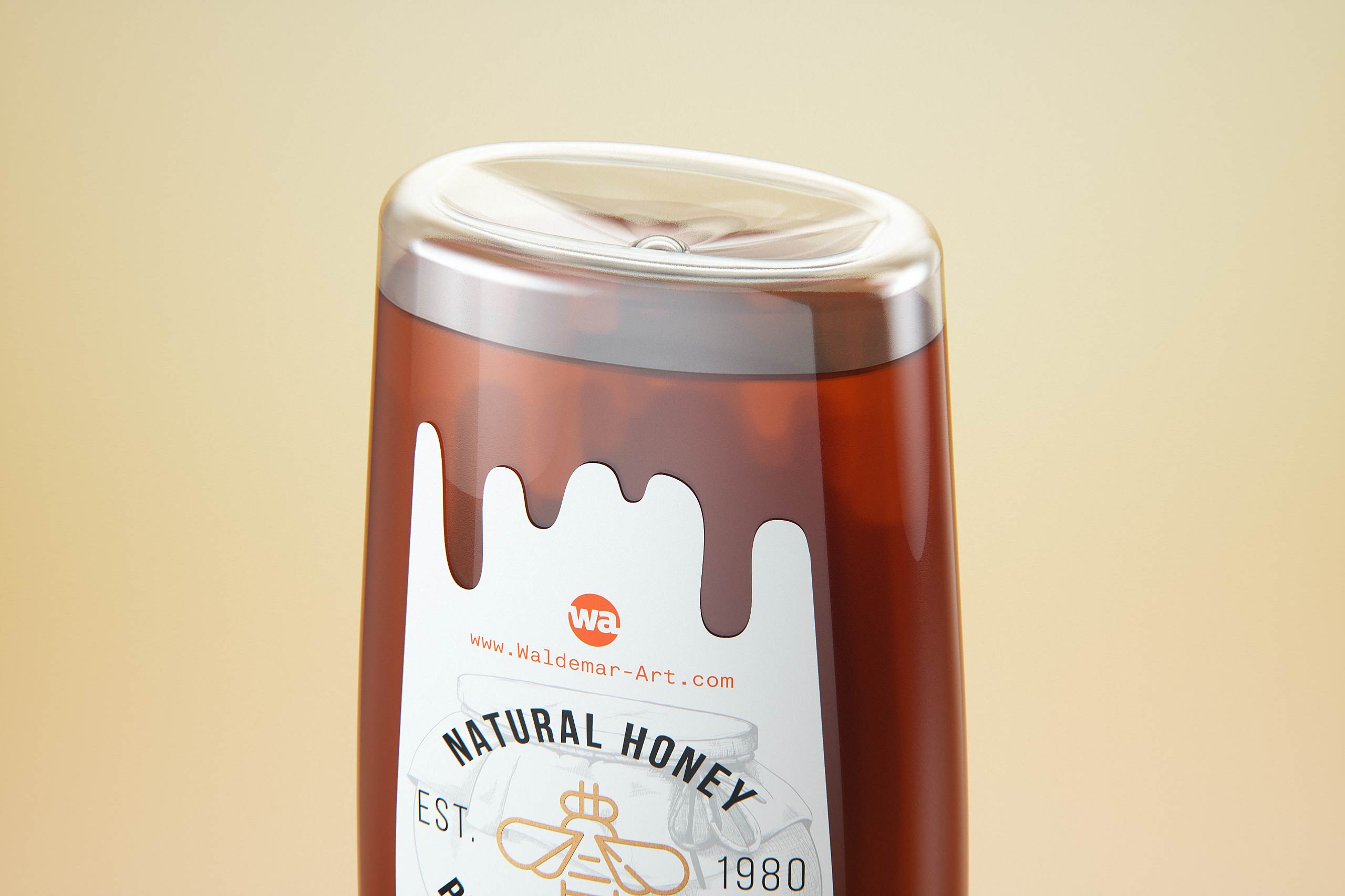 Flower Honey Plastic Pack 350g Packaging 3D model