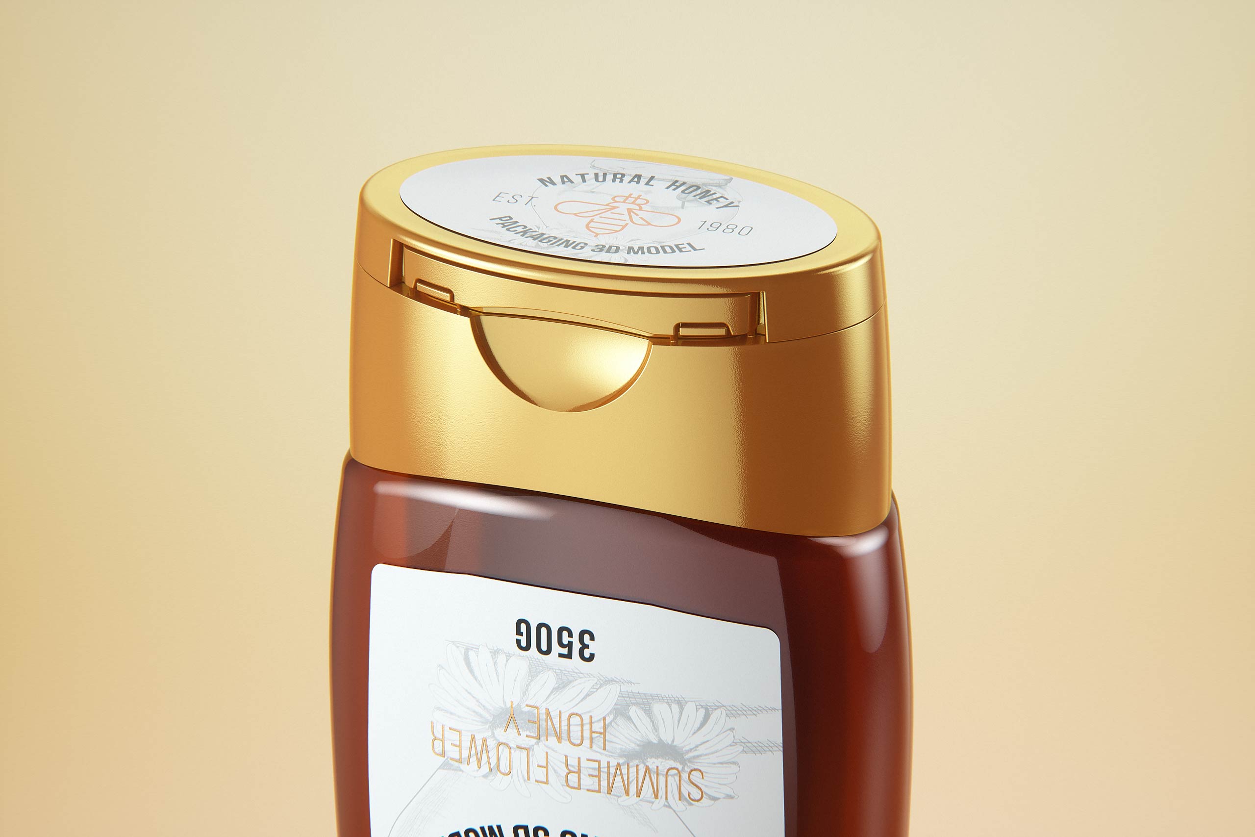 Flower Honey Plastic Pack 350g Packaging 3D model