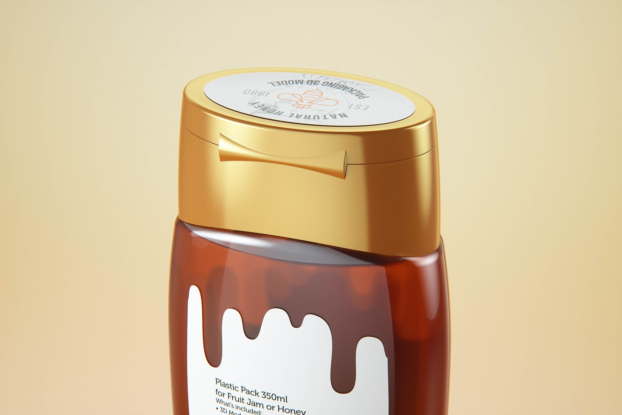 Flower Honey Plastic Pack 350g Packaging 3D model