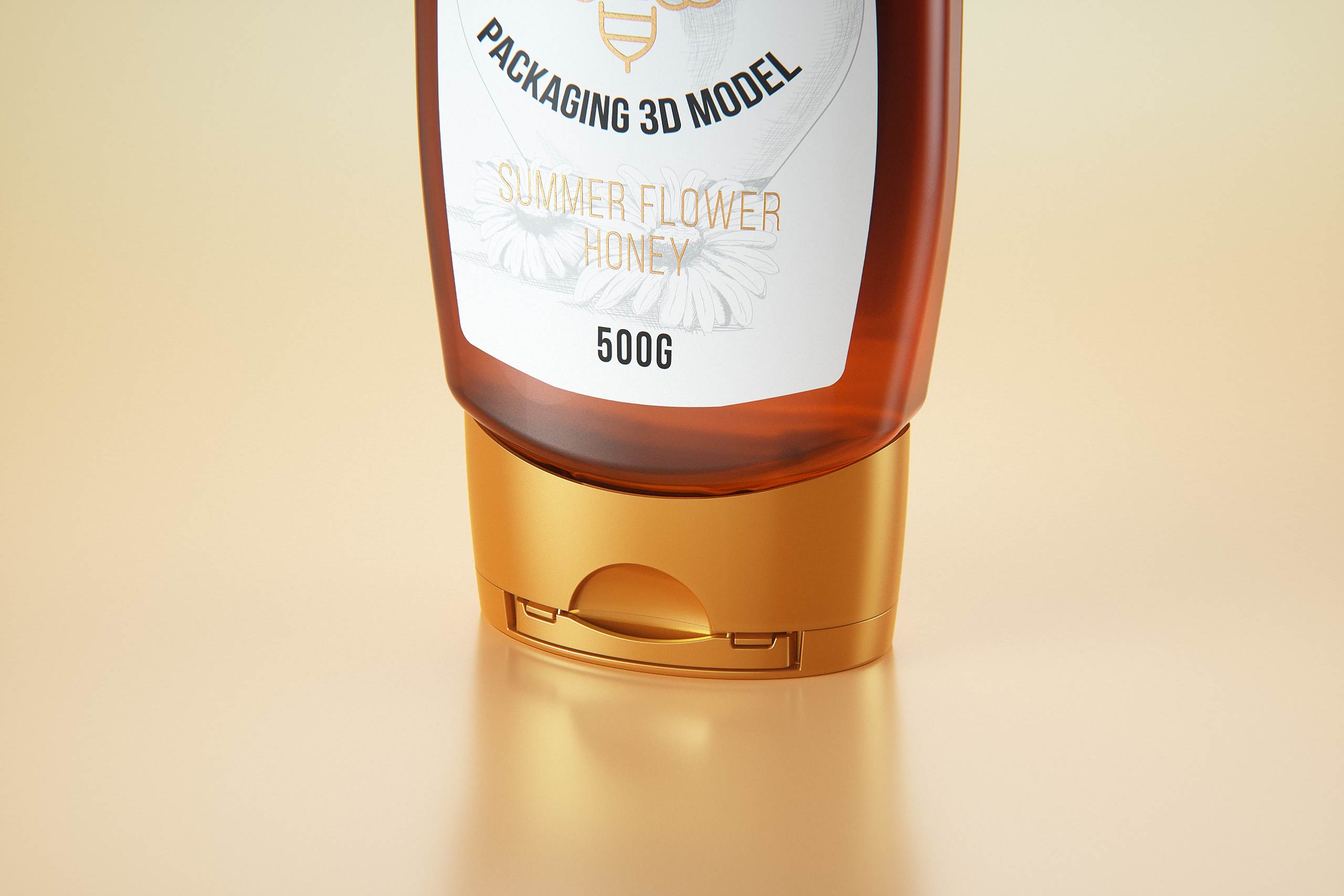 Flower Honey Plastic Pack 500g Packaging 3D model
