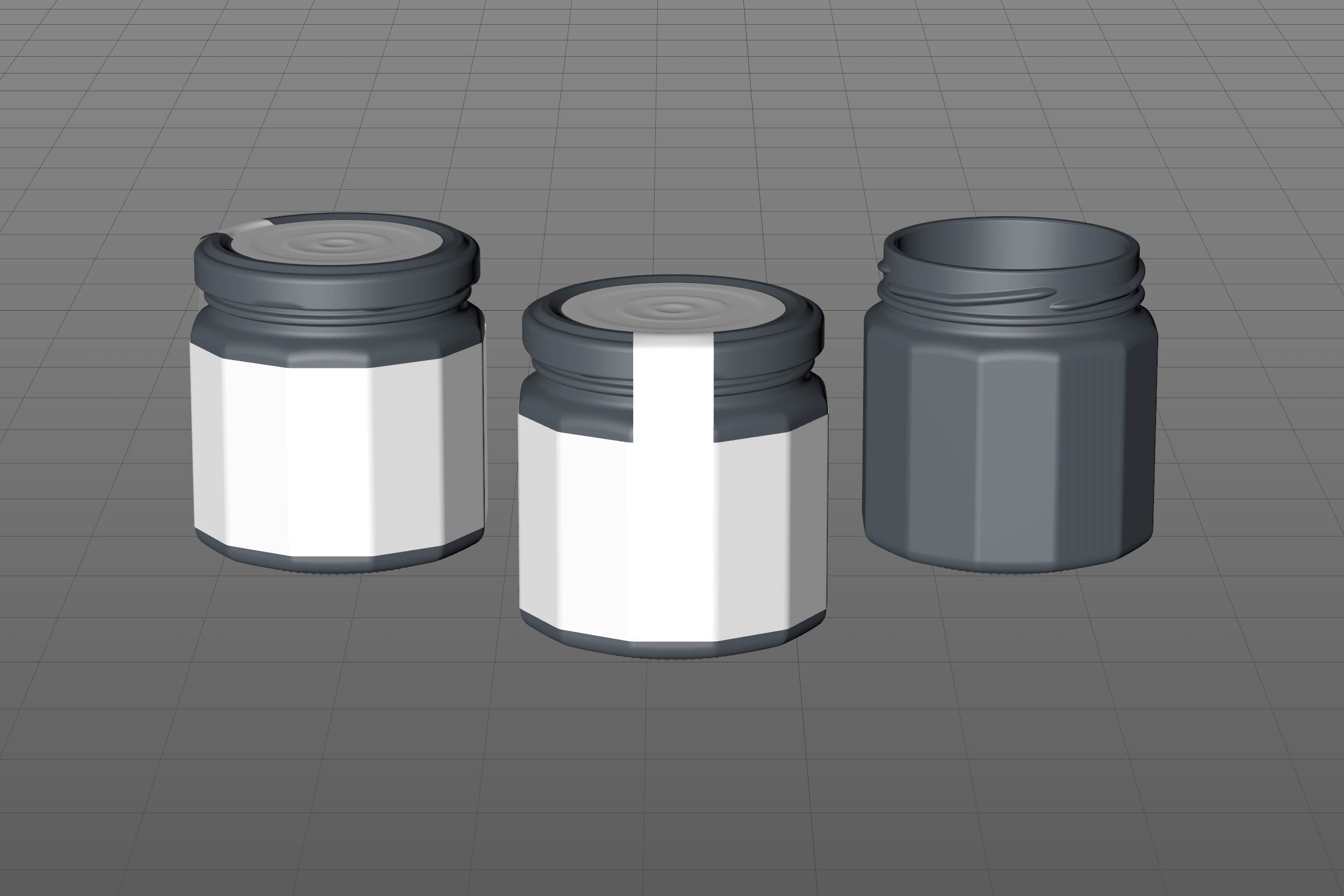 Flower Honey Edgy Glass Jar 120g packaging 3d model