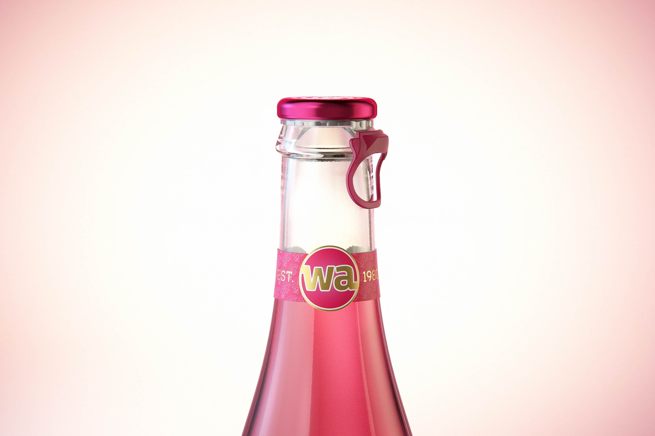 Fruit Secco glass bottle 200ml packaging 3d model with a Pull-off tab