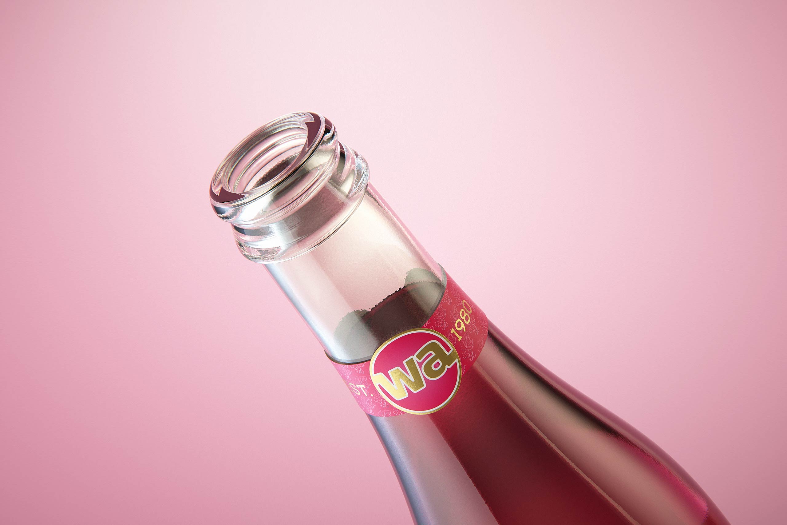 Fruit Secco glass bottle 200ml packaging 3d model with a Pull-off tab