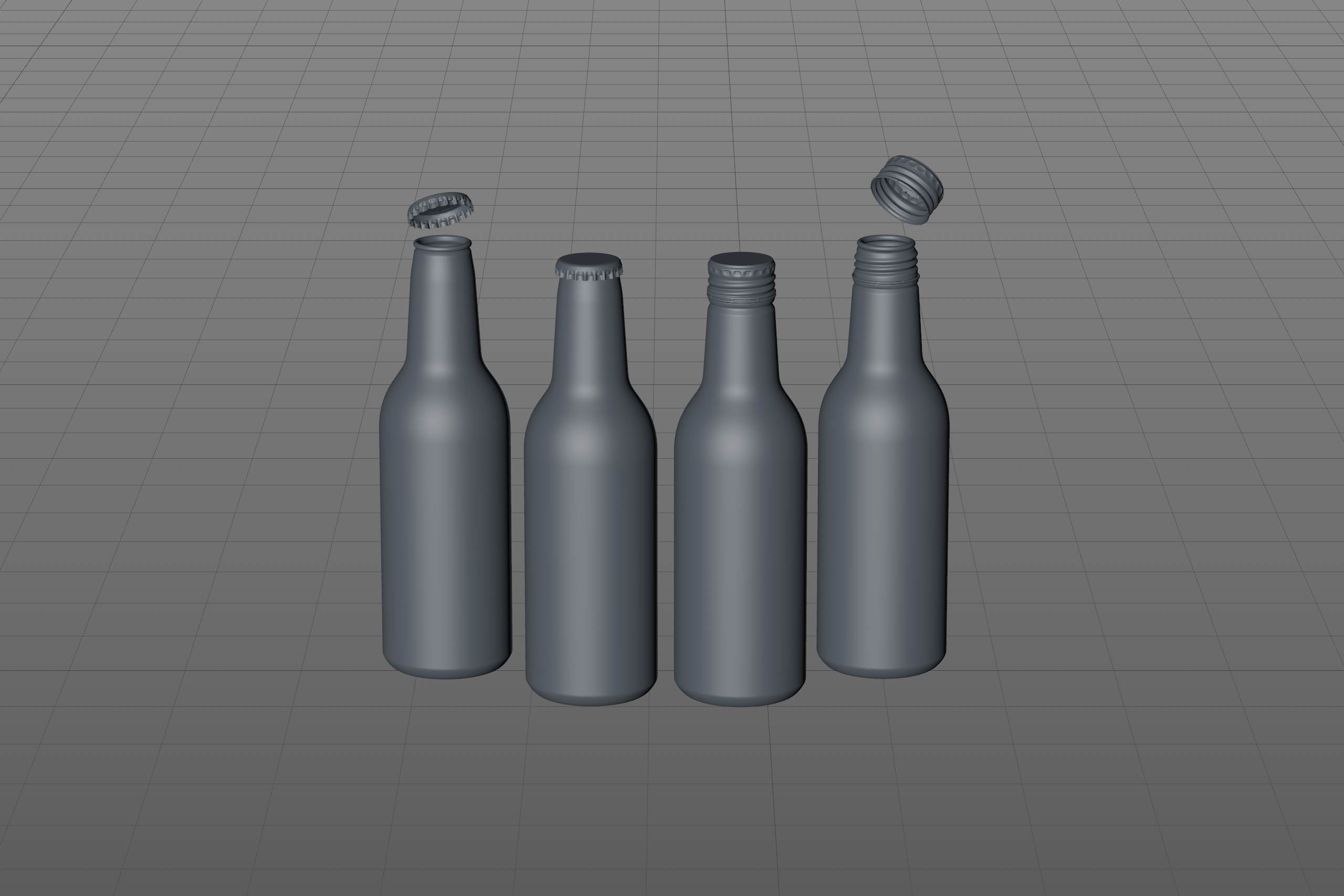 Ball/Rexam Fusion metal bottle 330ml premium 3d model with ROPP and Crown closures