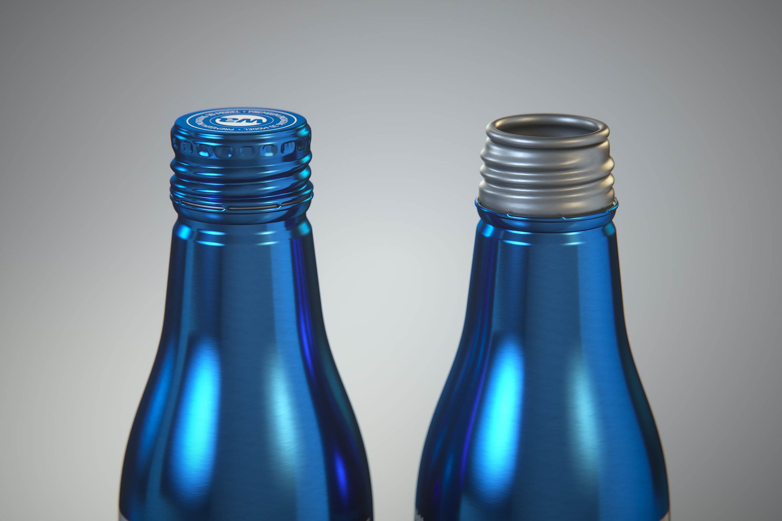 Ball/Rexam Fusion metal bottle 250ml premium 3d model with ROPP and Crown closures