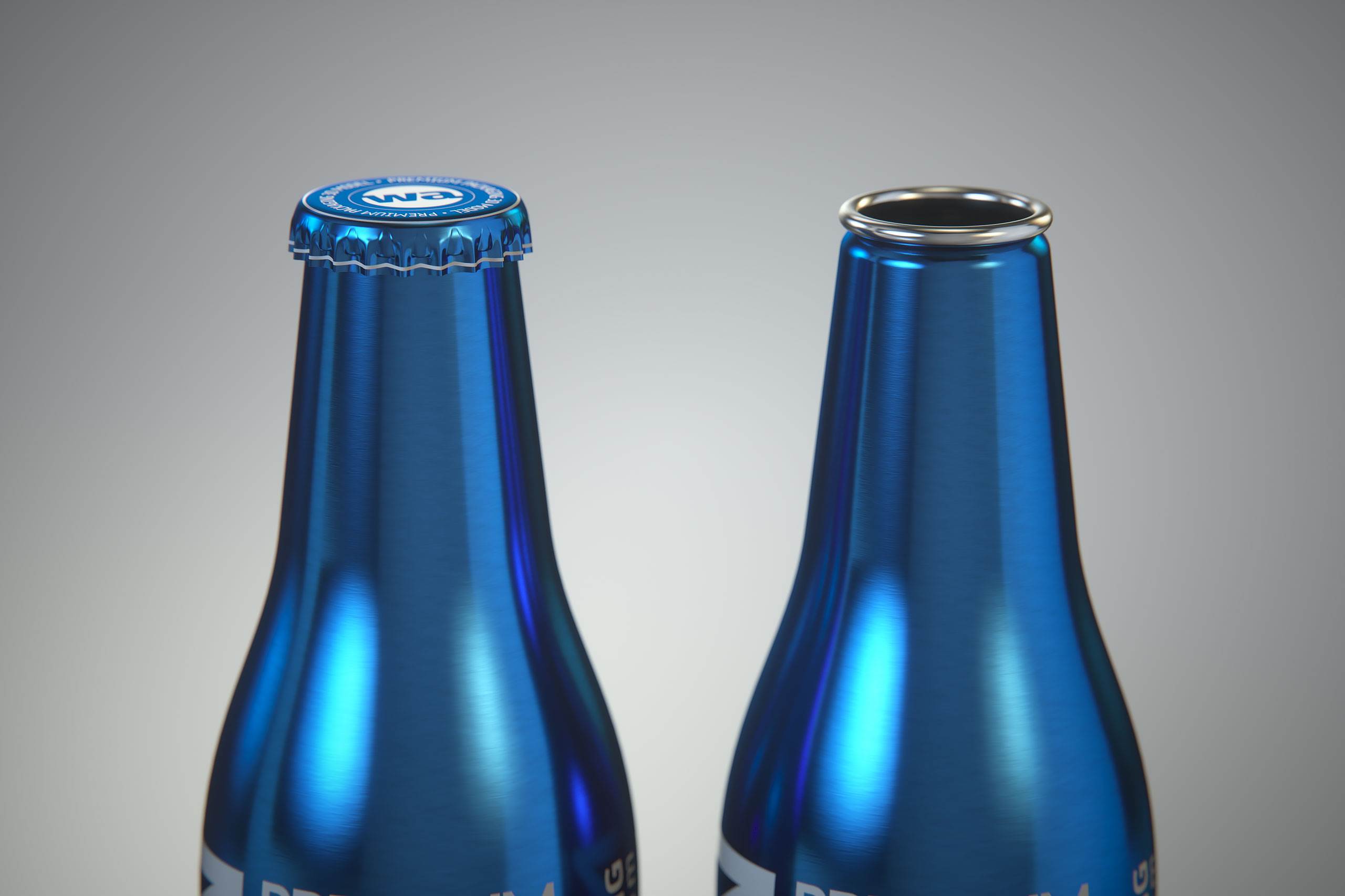 Ball/Rexam Fusion metal bottle 250ml premium 3d model with ROPP and Crown closures