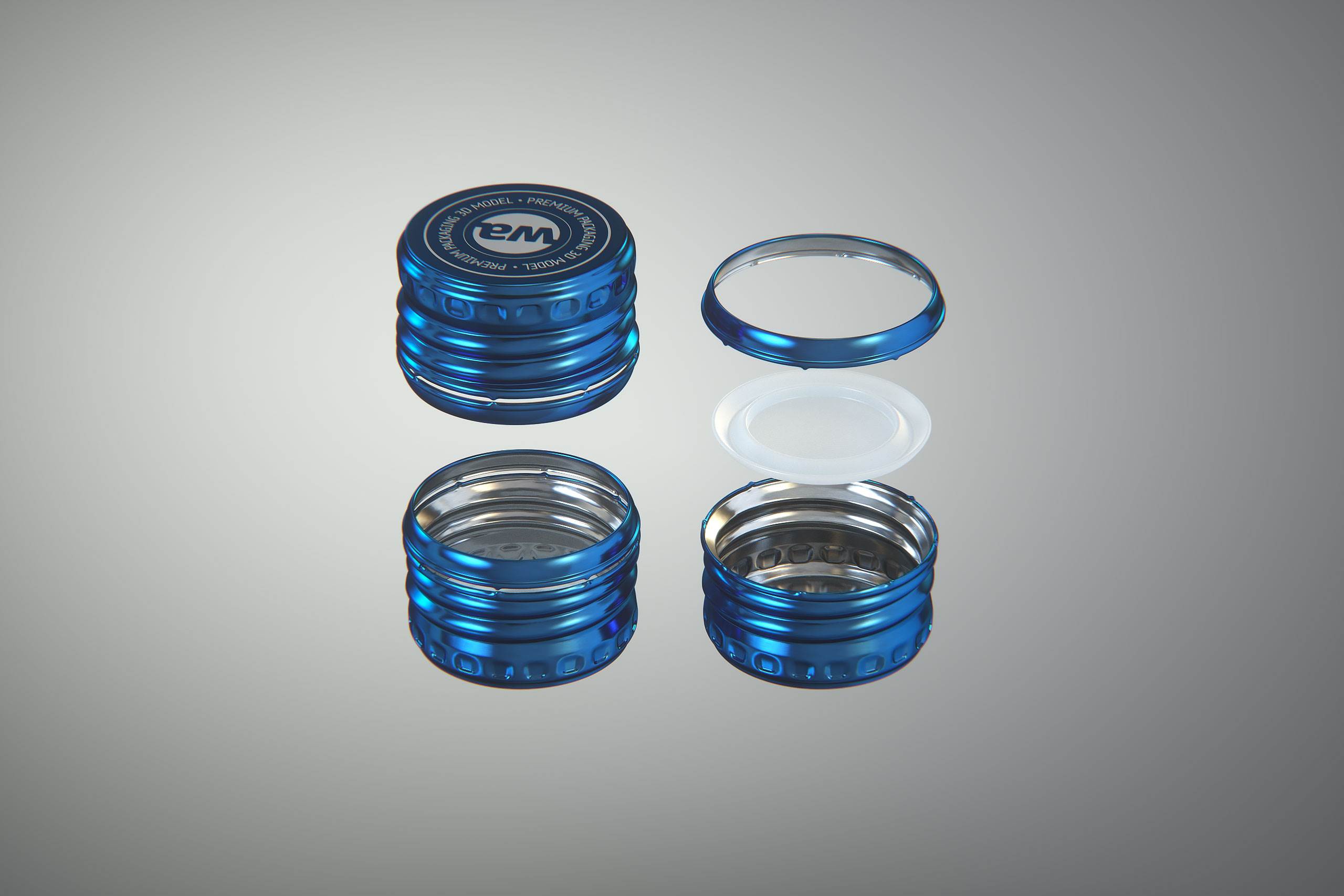 Ball/Rexam Fusion metal bottle 330ml premium 3d model with ROPP and Crown closures