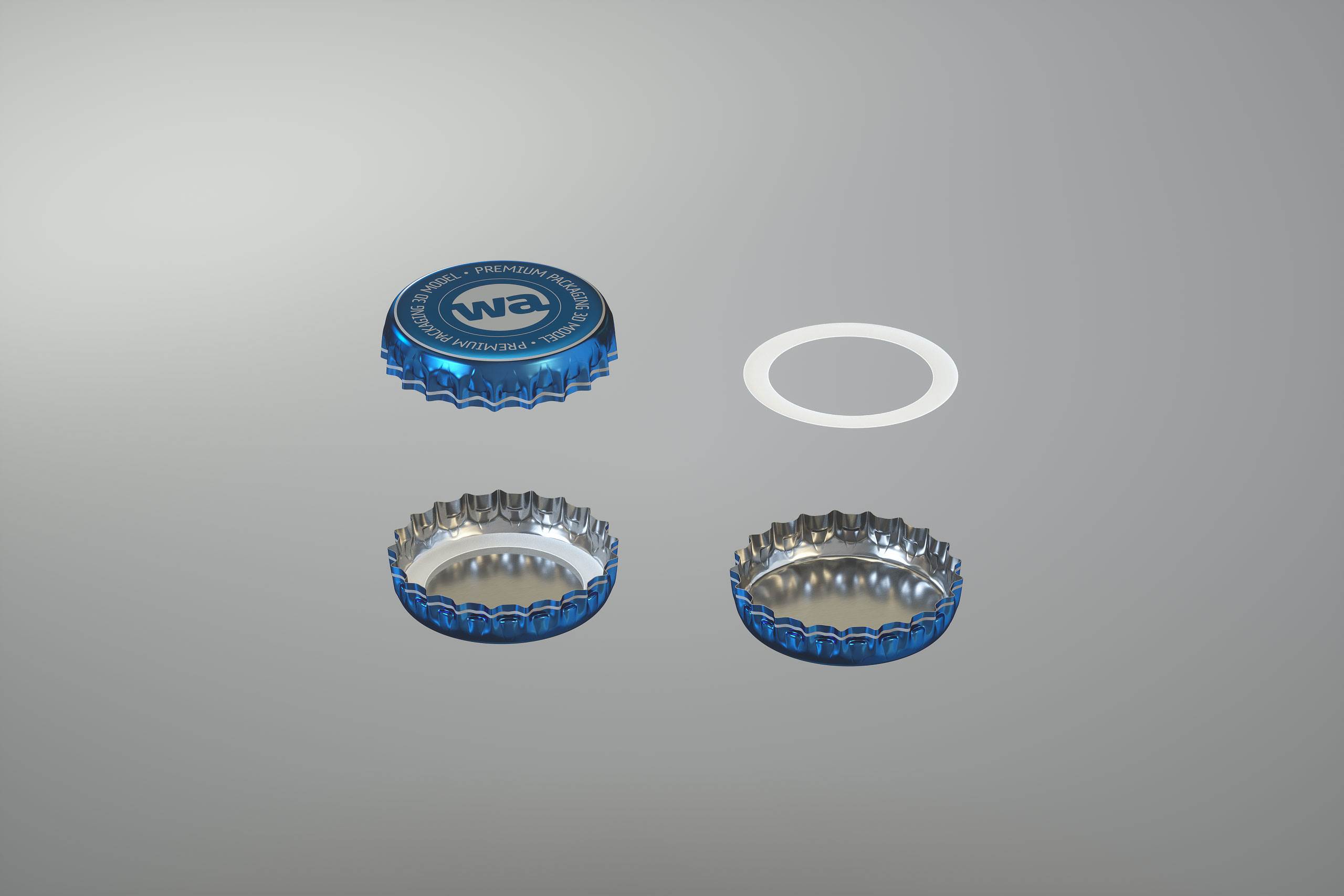 Ball/Rexam Fusion metal bottle 330ml premium 3d model with ROPP and Crown closures