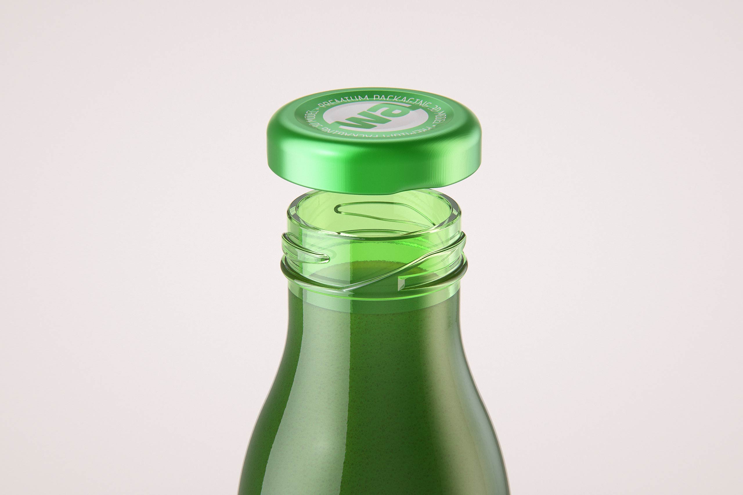 Green Smoothie/Juice Glass Bottle 250ml packaging 3D model pack
