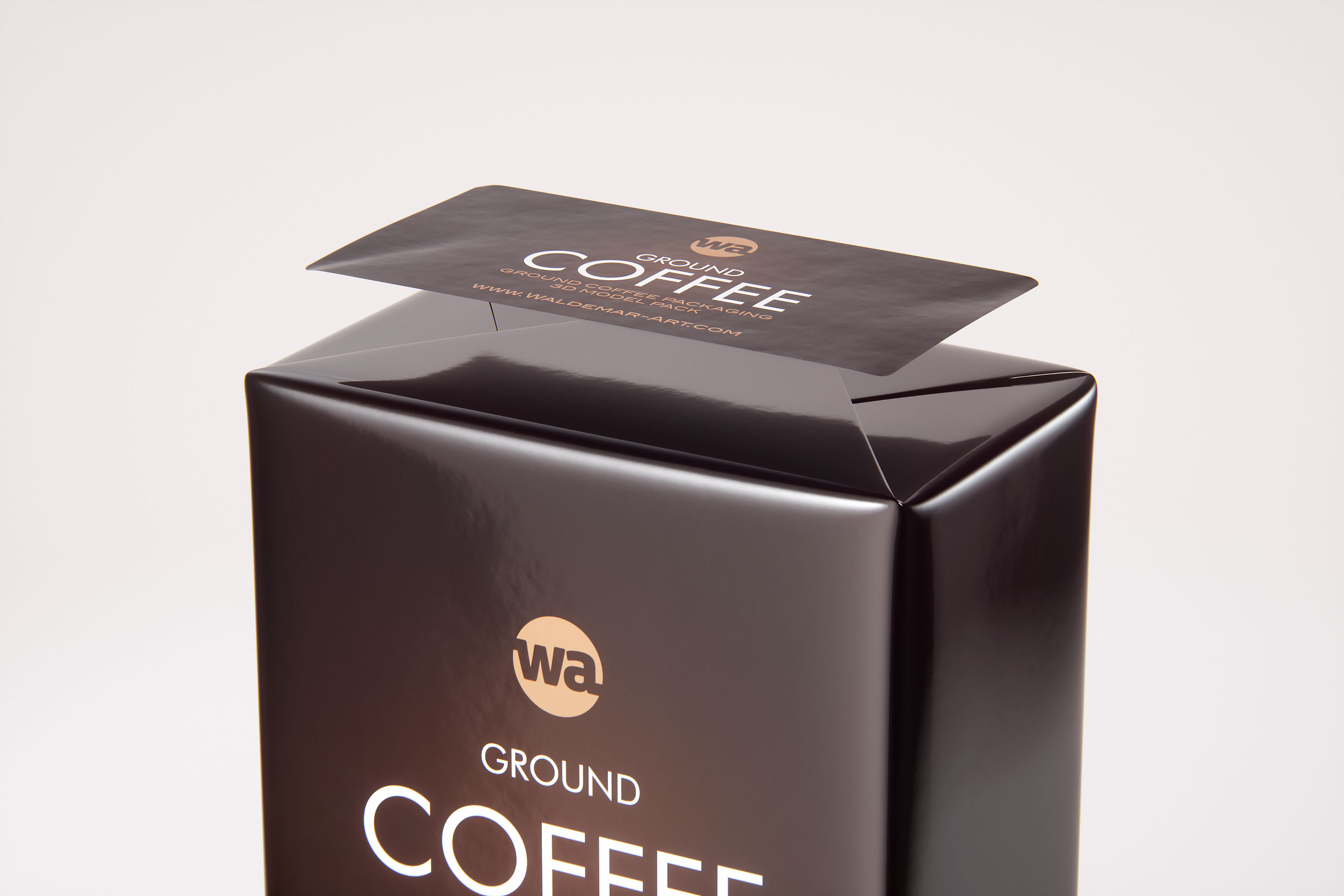 Ground Coffee Packaging 250g 3d model pack