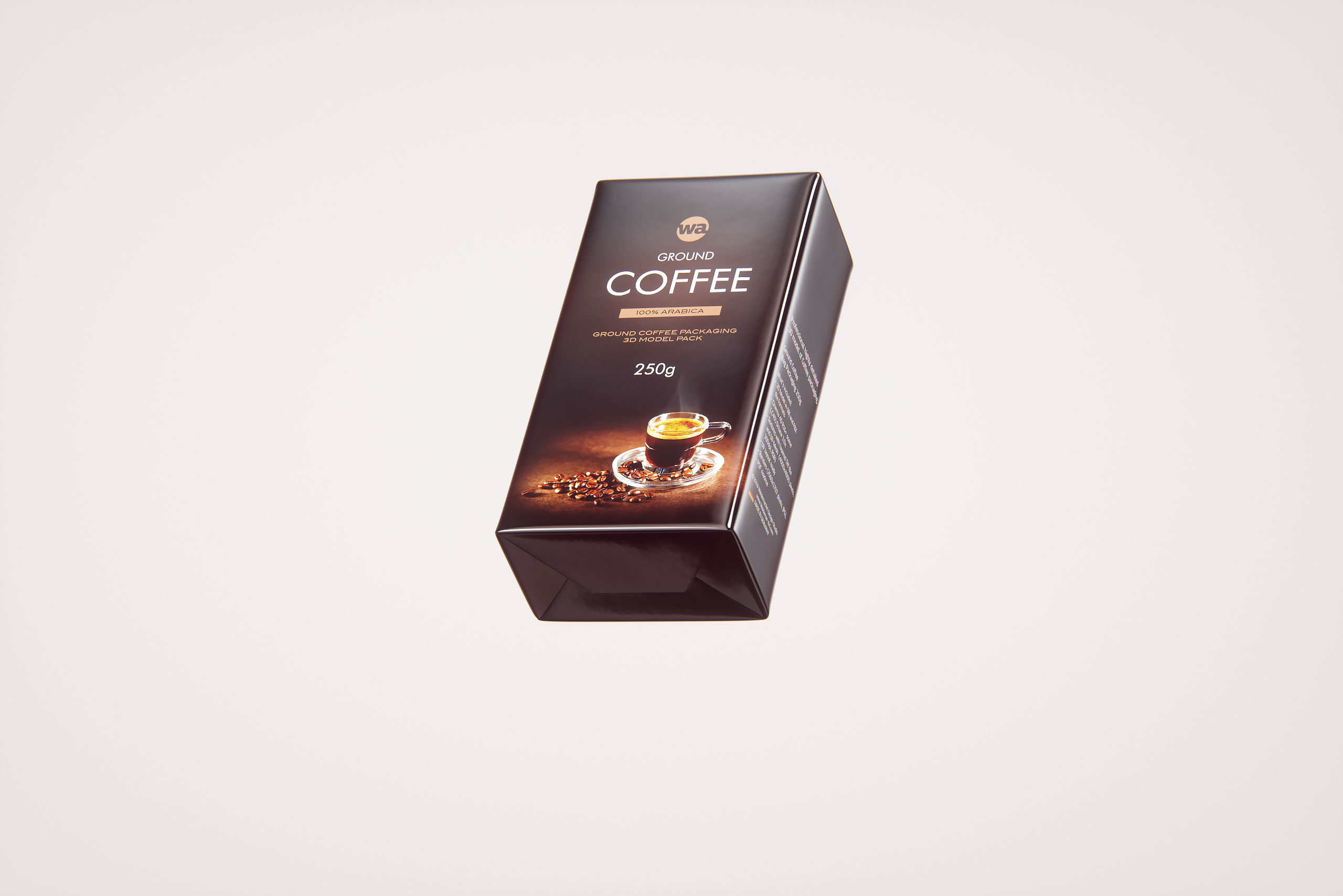 Ground Coffee Packaging 250g 3d model pack
