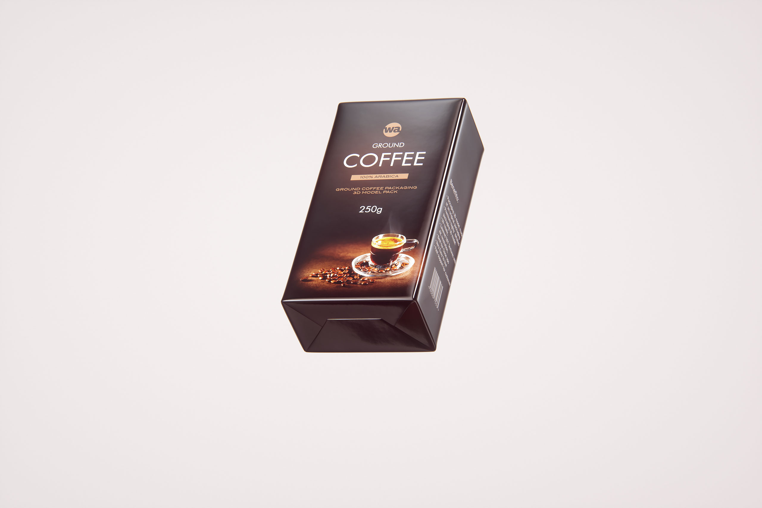 Ground Coffee Packaging 250g 3d model pack
