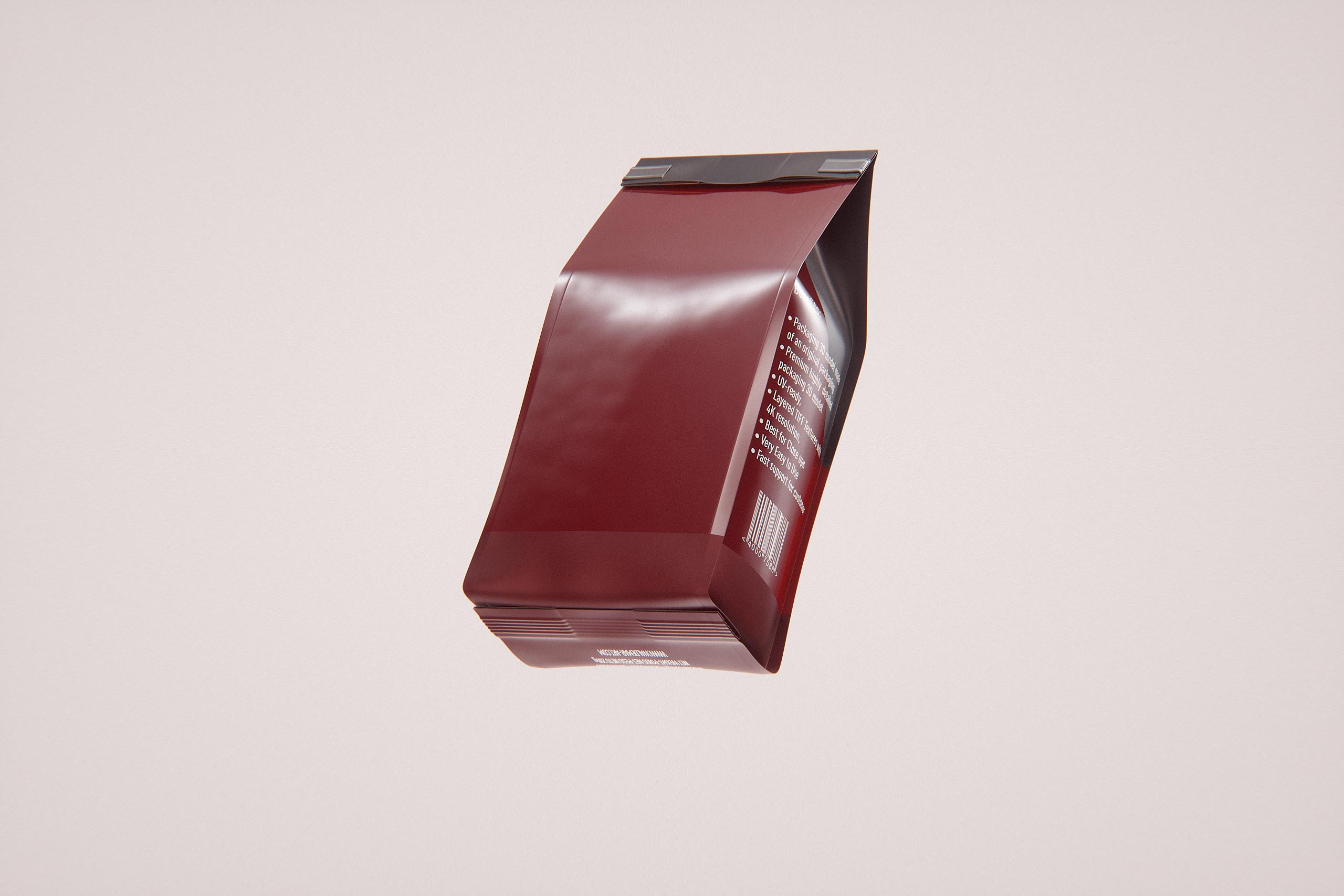 Ground Coffee Bag 200g packaging 3d model