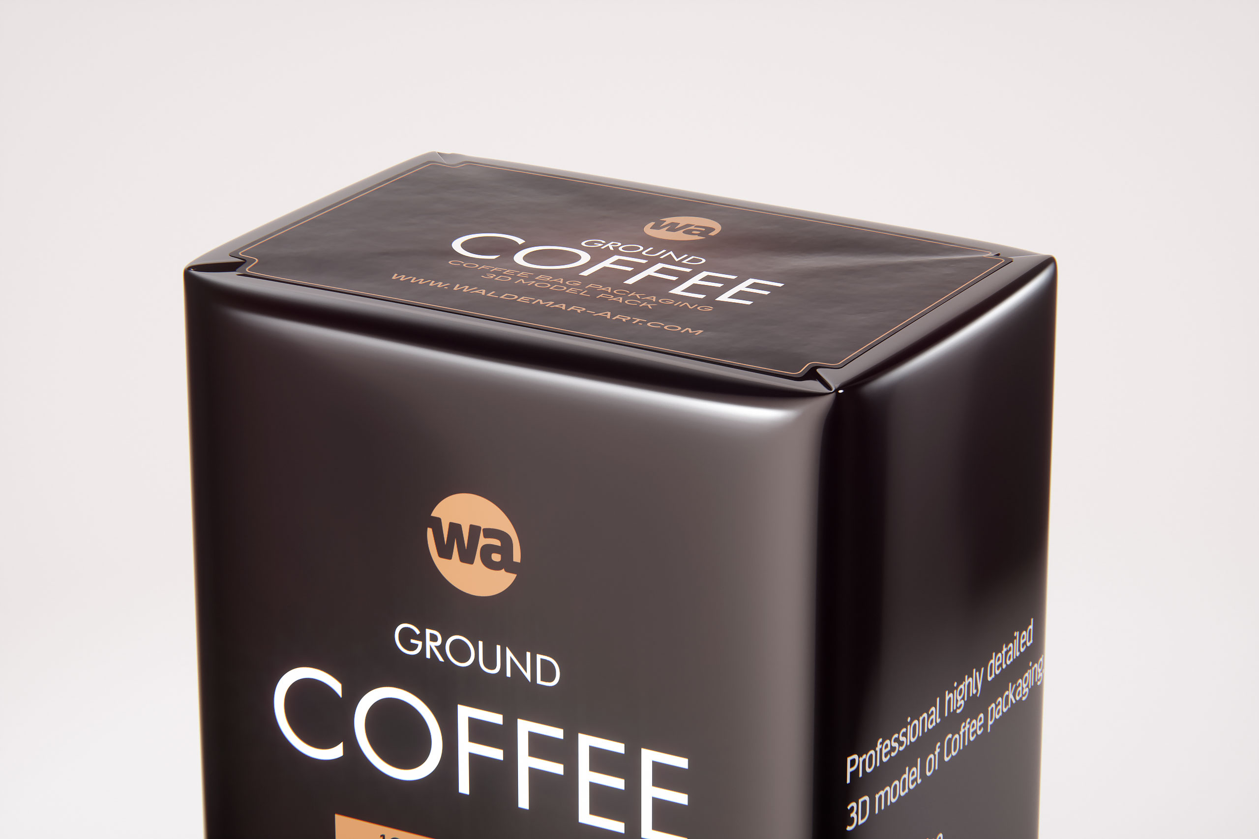 Ground Coffee Packaging 500g 3d model pack