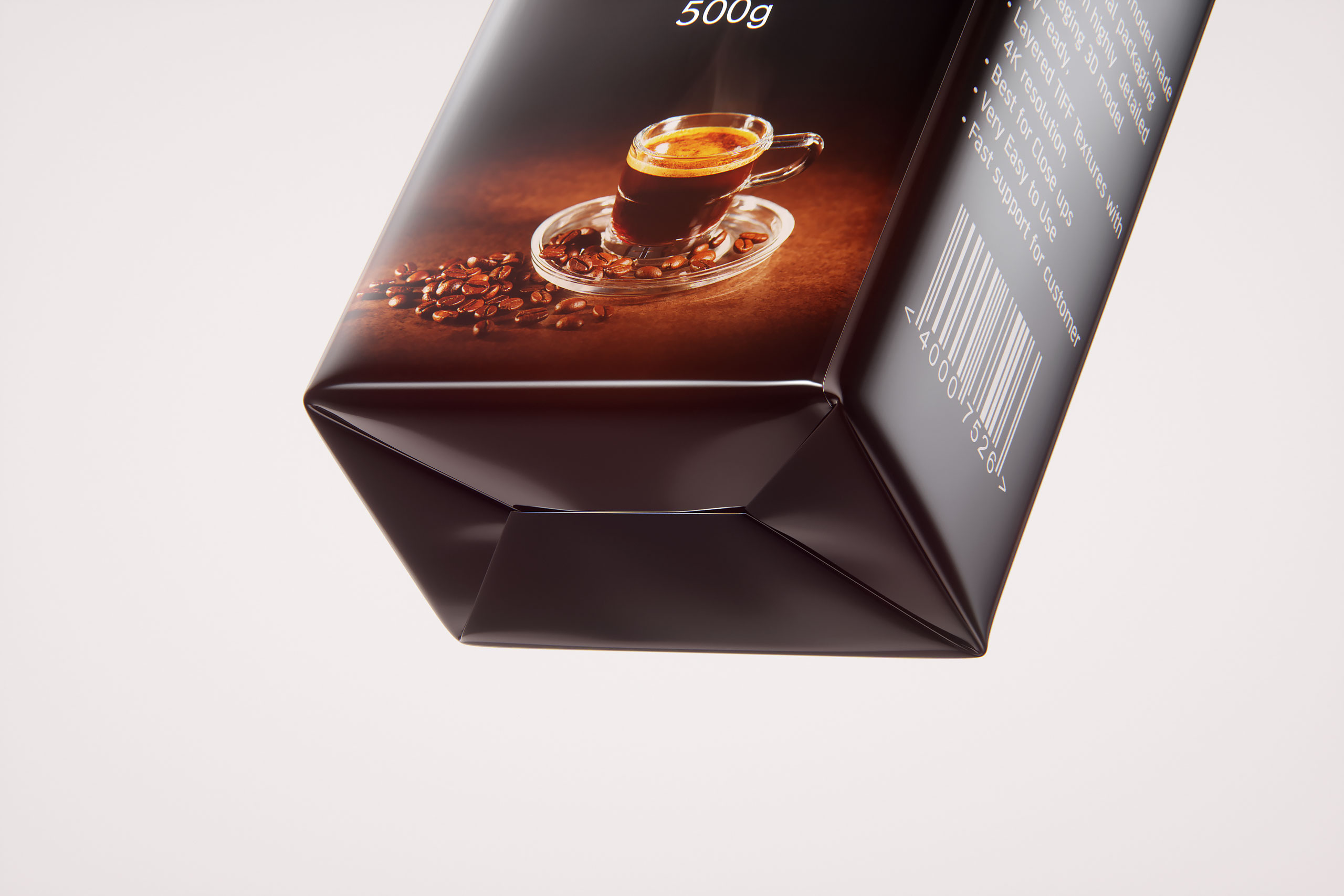 Ground Coffee Packaging 500g 3d model pack