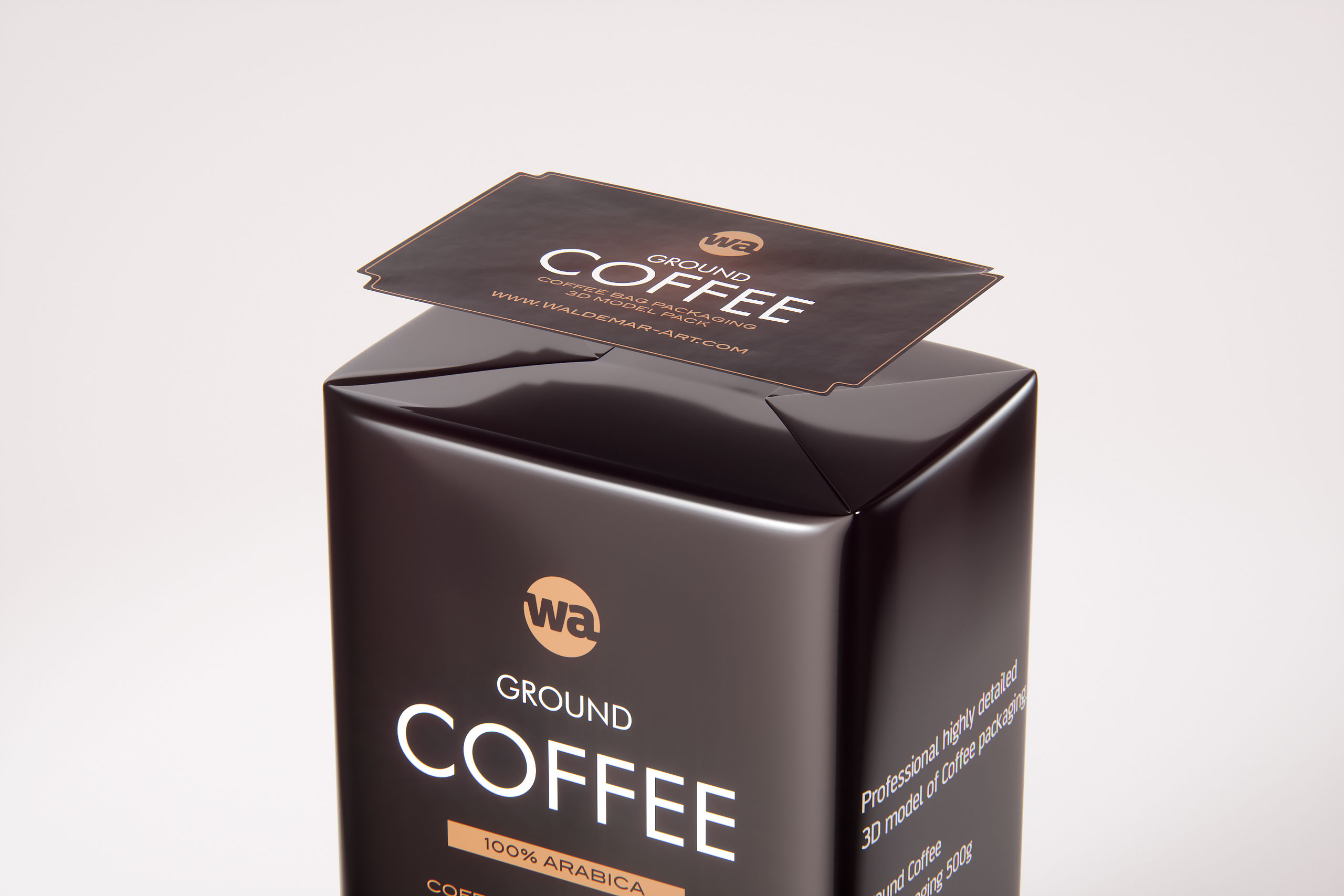 Ground Coffee Packaging 500g 3d model pack