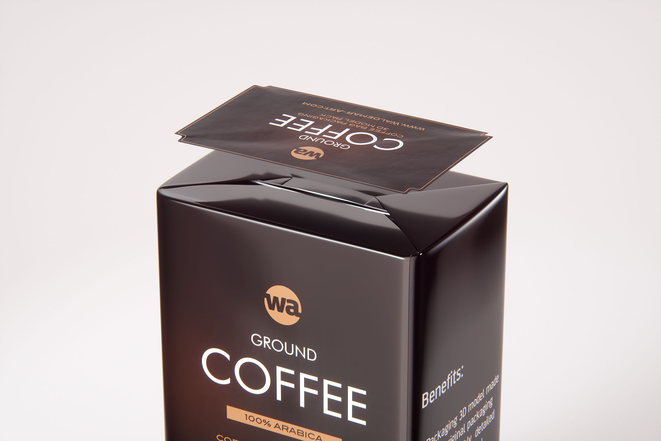 Ground Coffee Packaging 500g 3d model pack