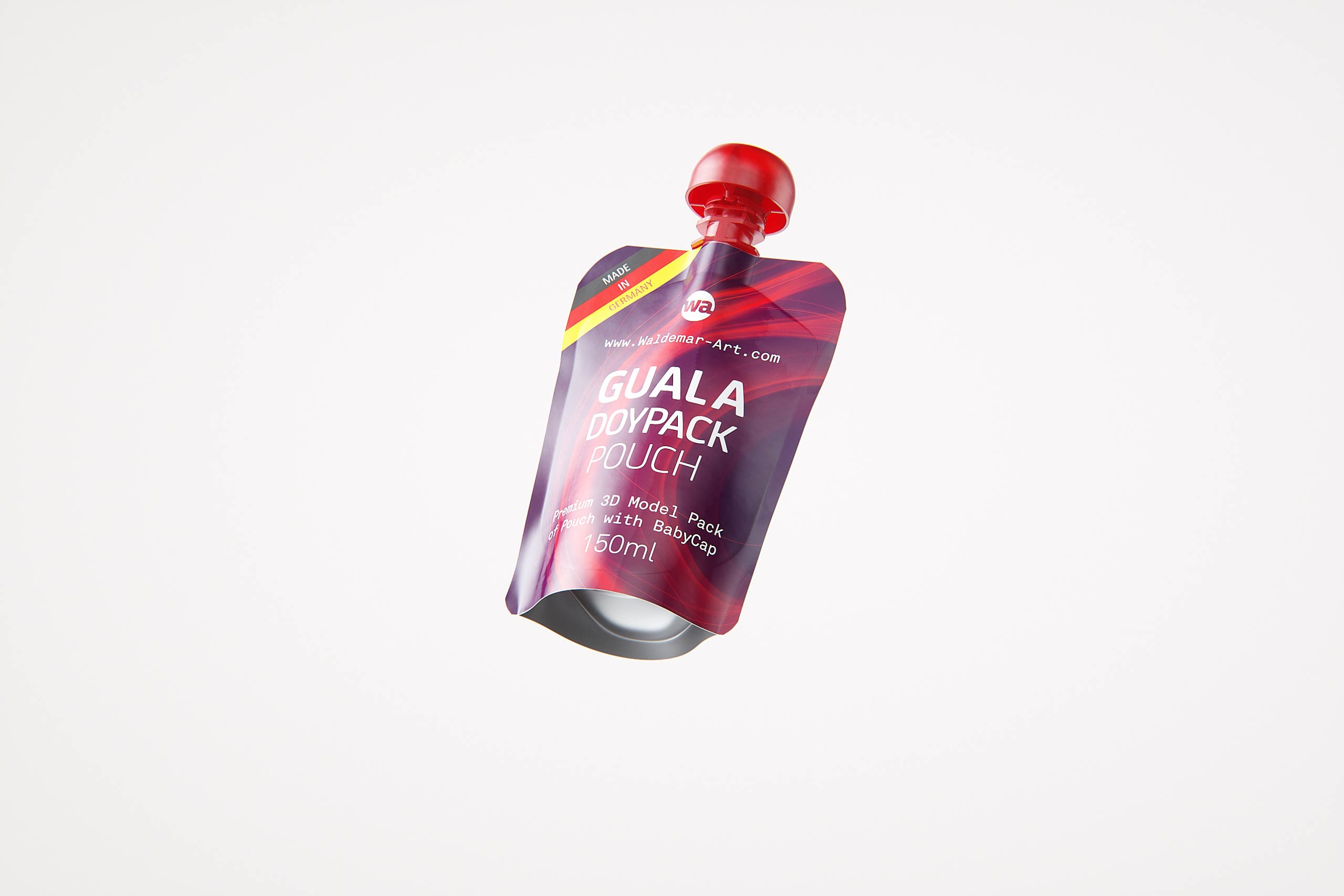 Guala Doypack Pouch 150ml premium packaging 3d model with a BabyCap