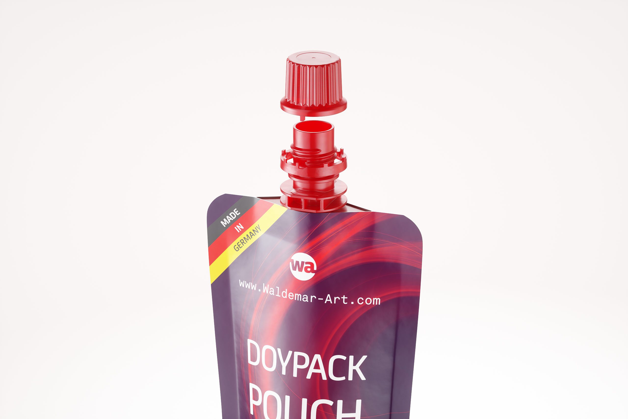 Doypack Spouted Pouch 50g (50ml) packaging 3d model with Standard Cap