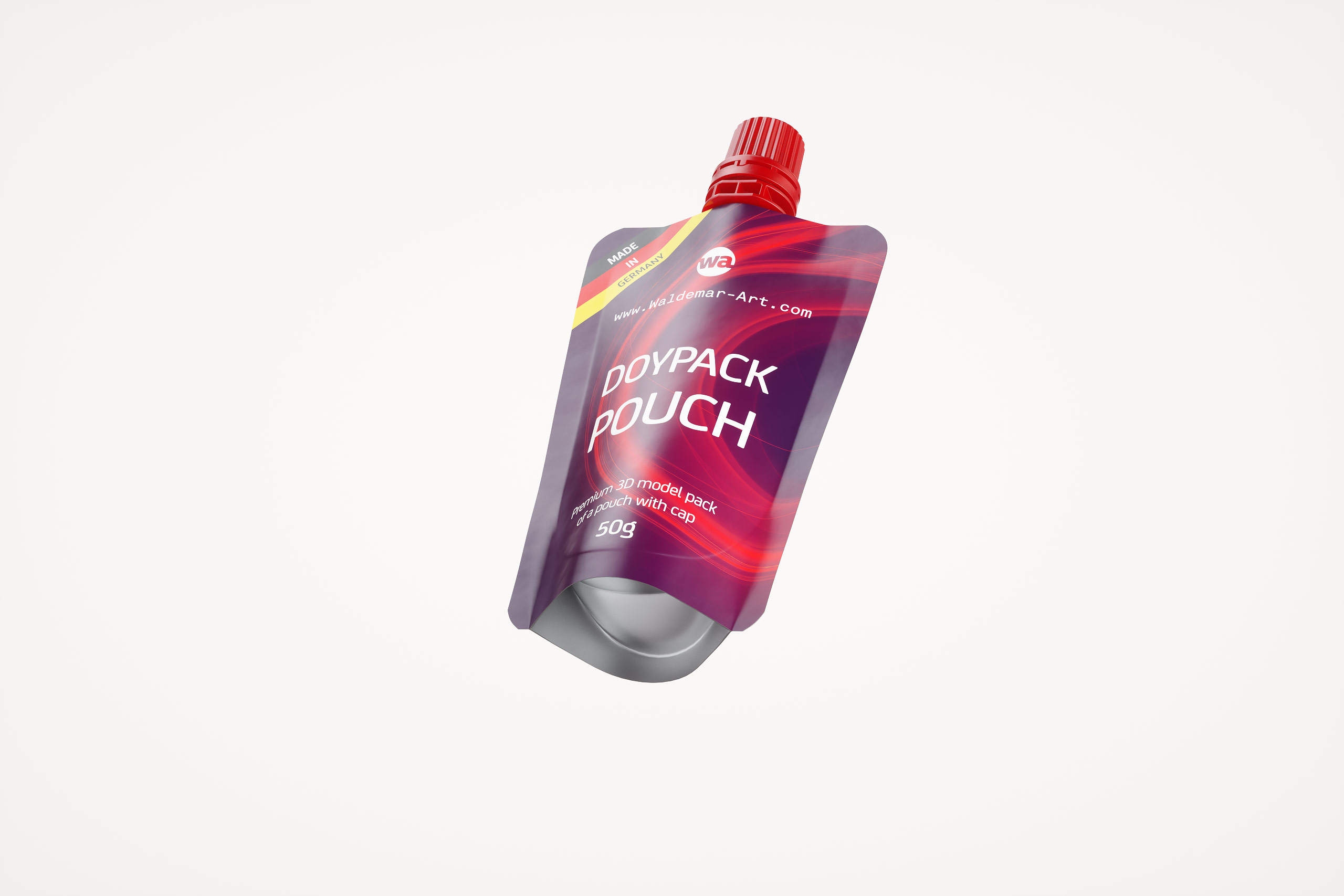 Doypack Spouted Pouch 50g (50ml) packaging 3d model with Standard Cap