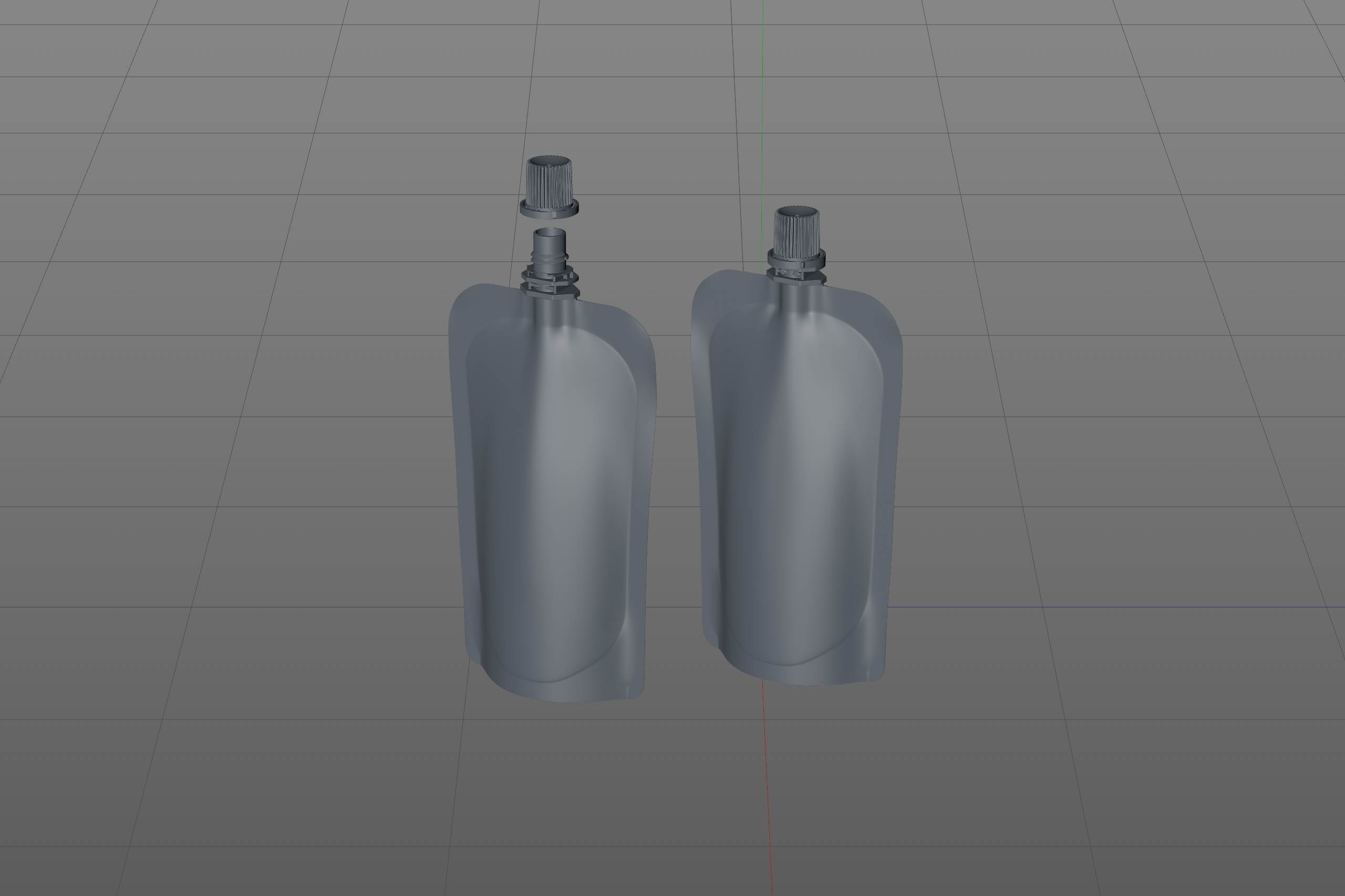 Gualapack Spouted Pouch 120g packaging 3d model with Standard Cap