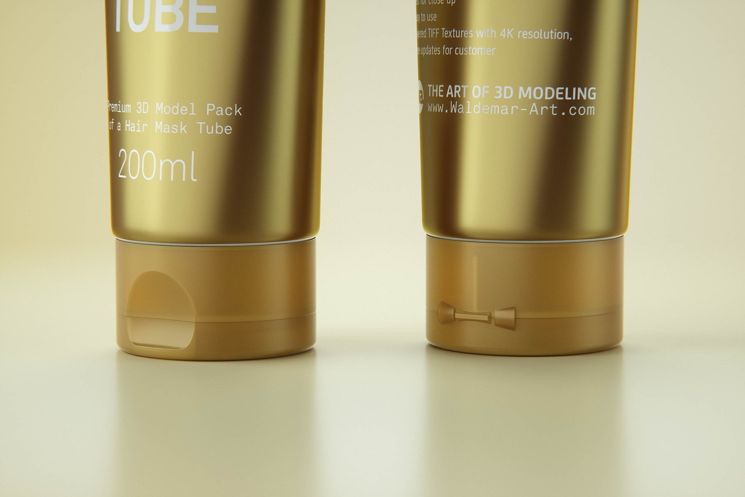 Hair Mask Plastic Tube 200ml packaging 3d model