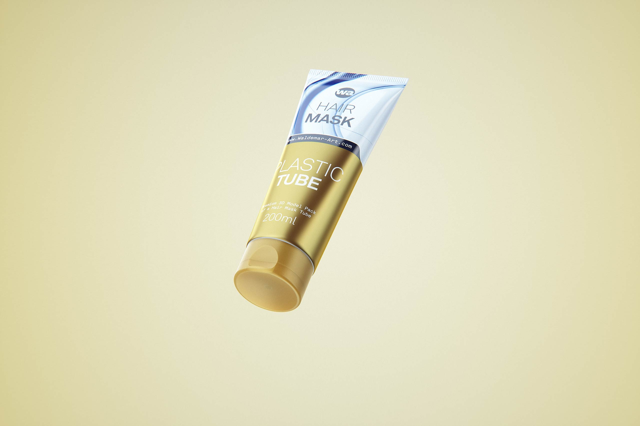 Hair Mask Plastic Tube 200ml packaging 3d model