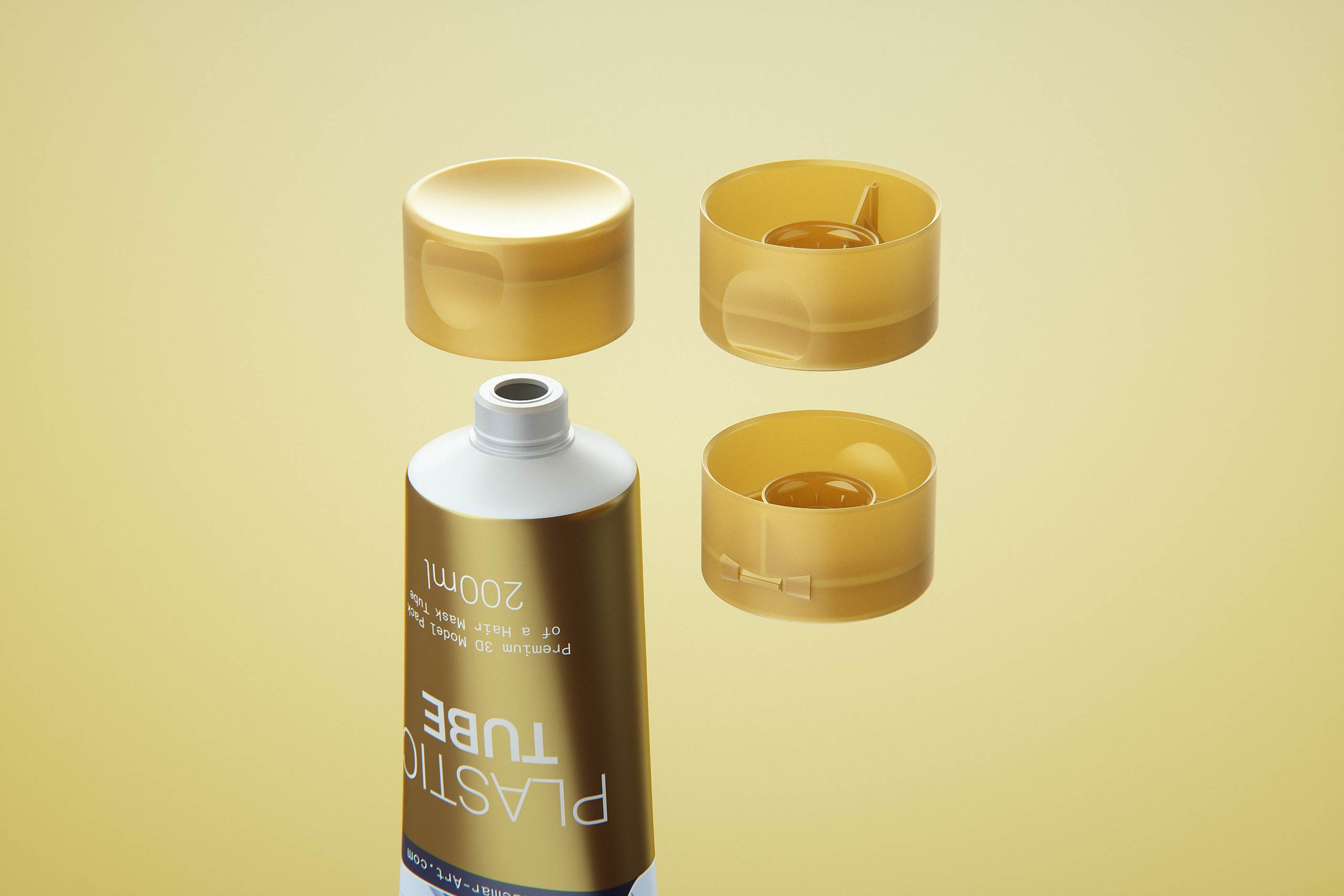 Hair Mask Plastic Tube 200ml packaging 3d model