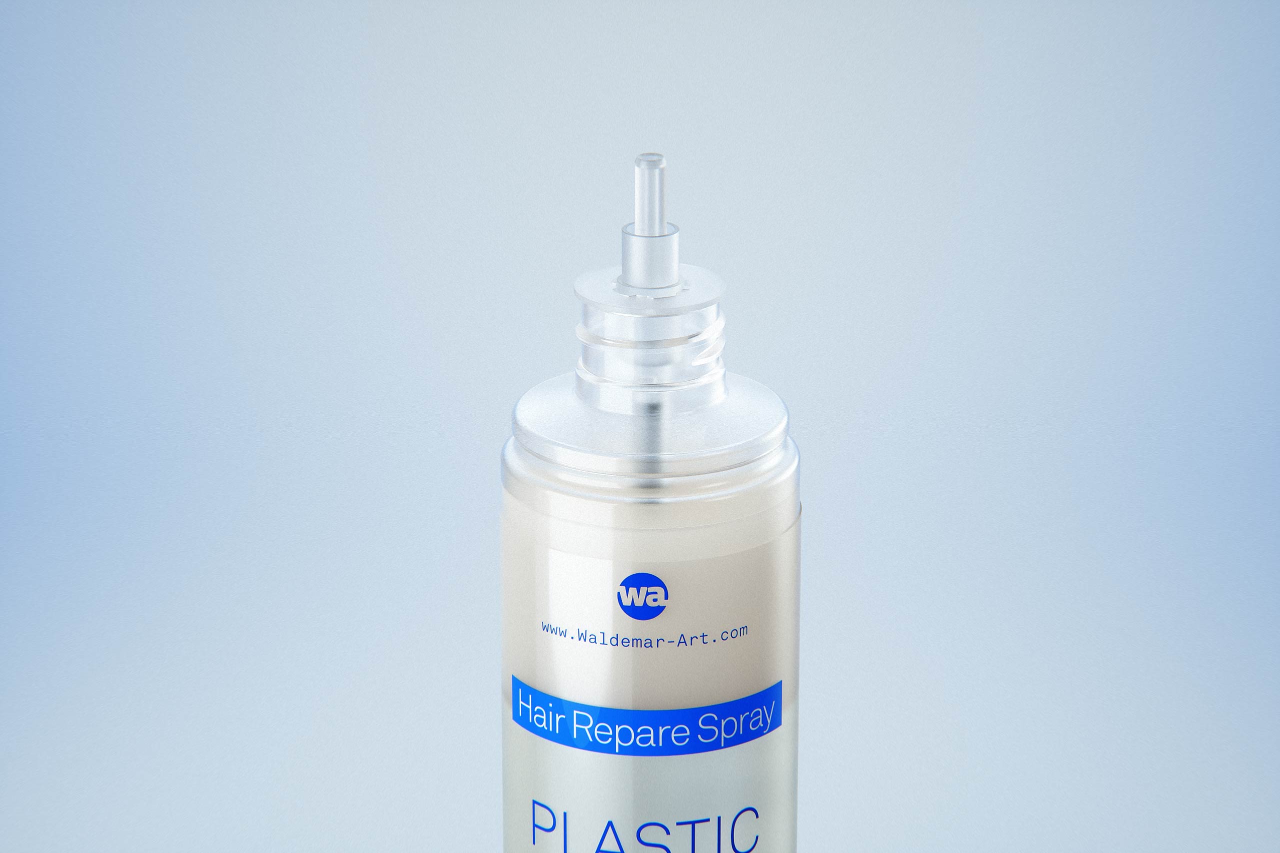 Hair repare spray plastic bottle 200ml packaging 3d model
