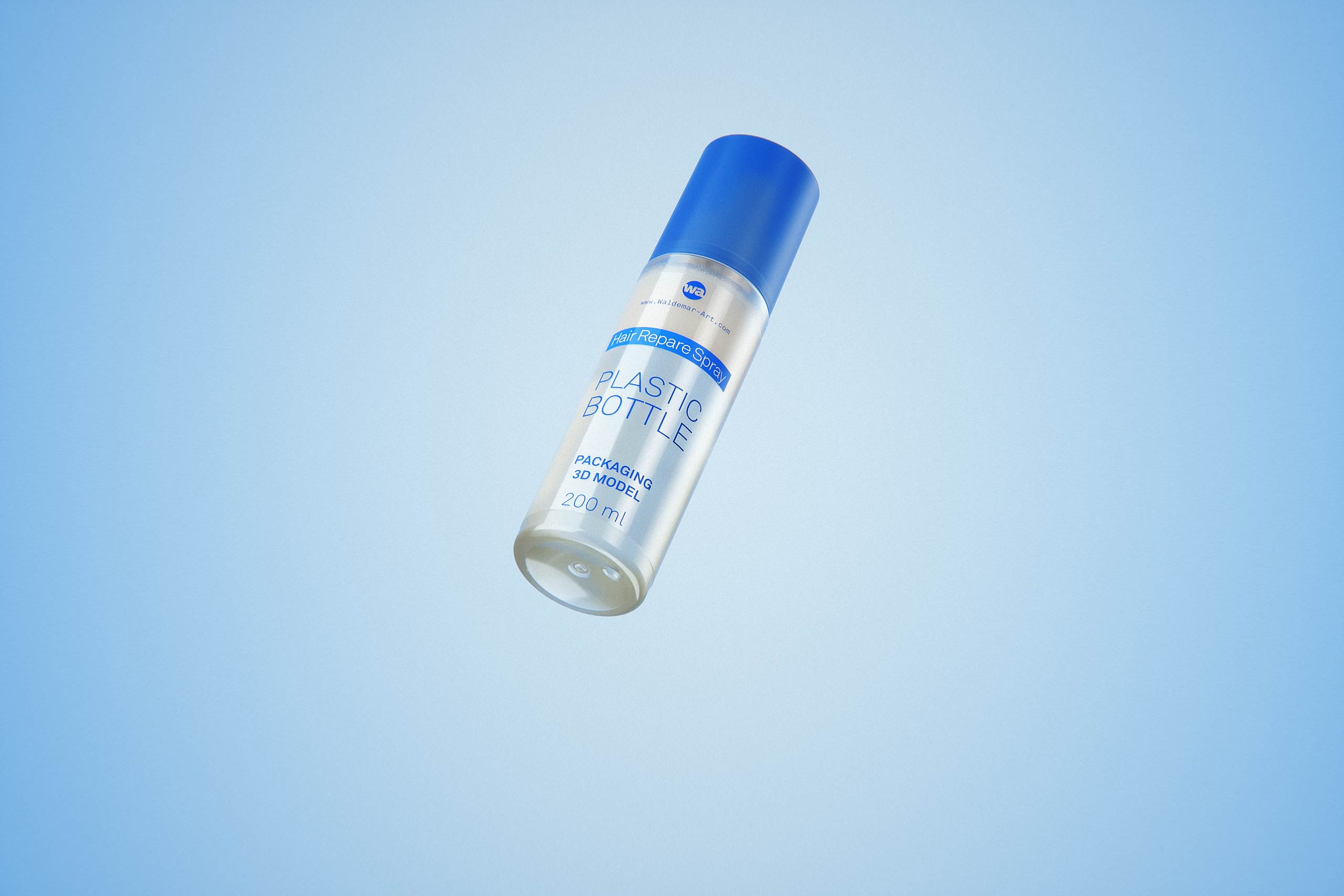 Hair repare spray plastic bottle 200ml packaging 3d model