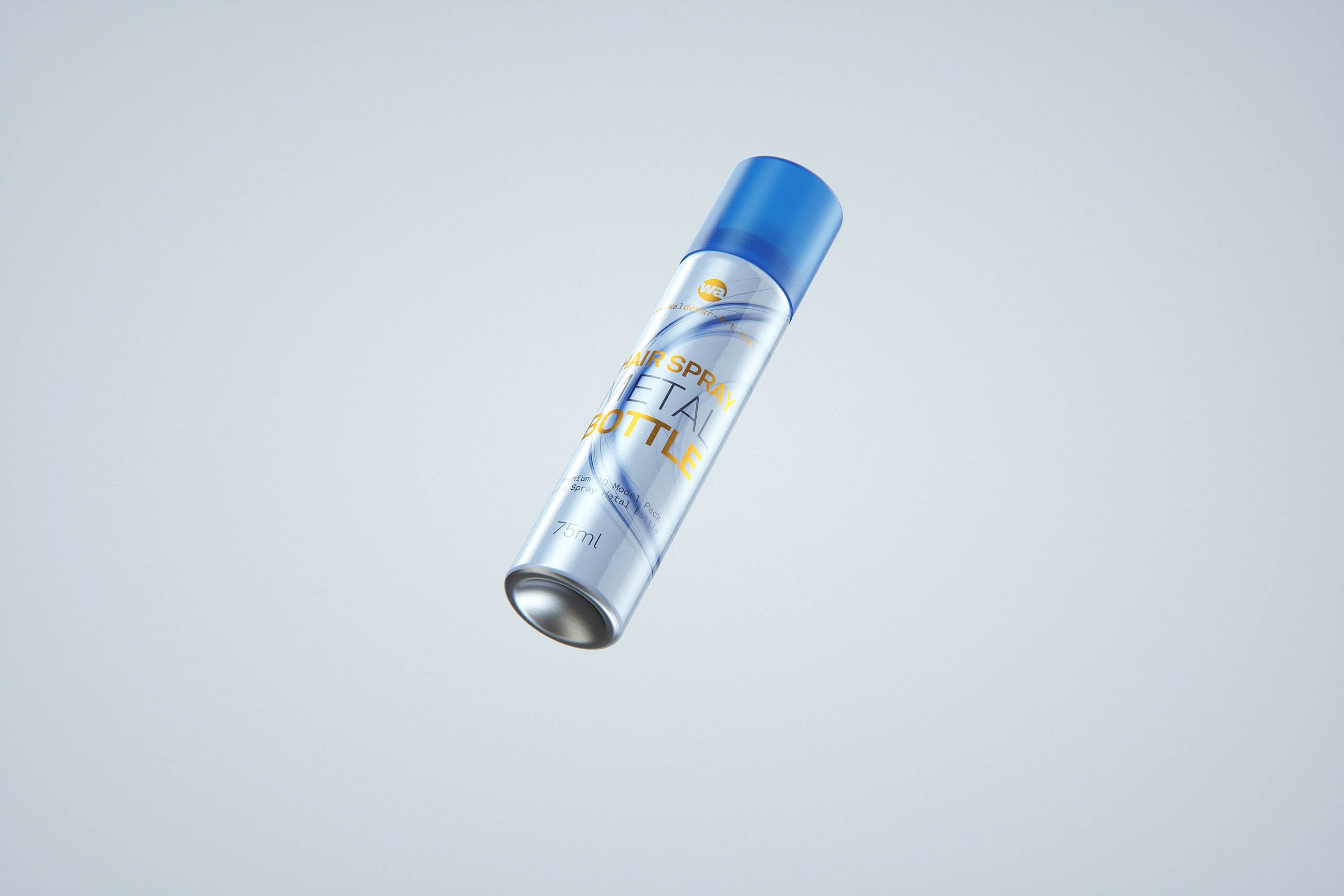 Hair Spray Metal Bottle 75ml packaging 3d model