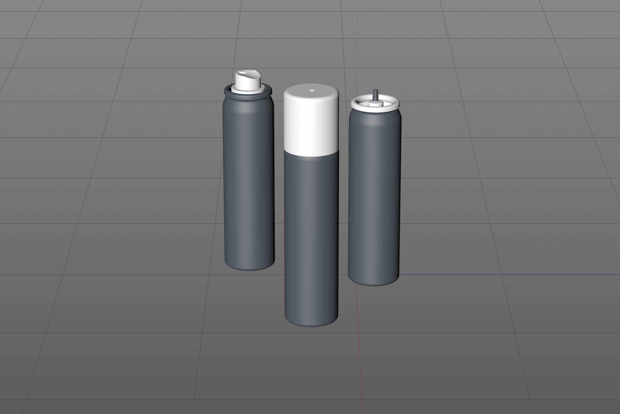 Hair Spray Metal Bottle 75ml packaging 3d model