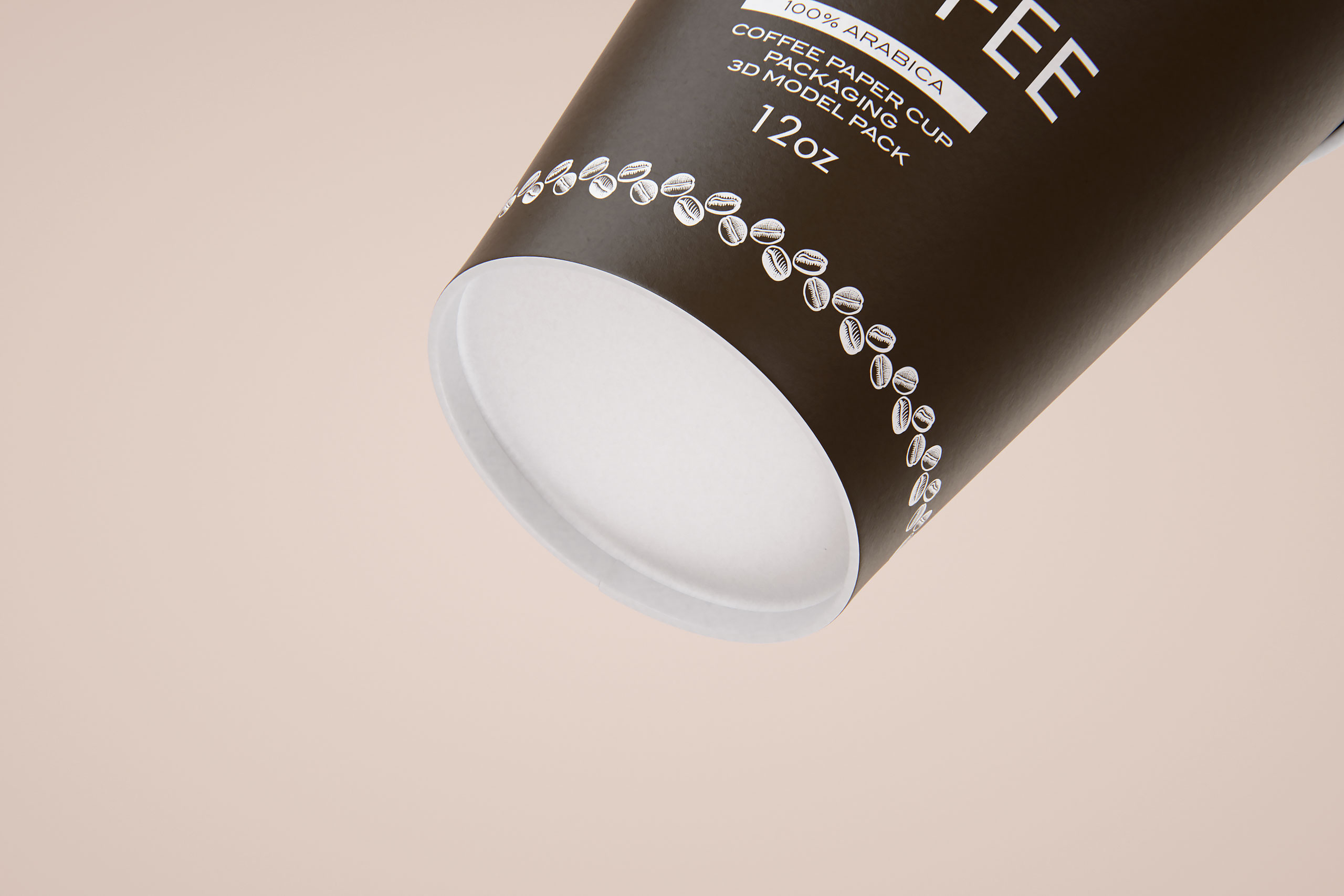 Group of Paper Coffee-To-Go Cups 3D model pack (4oz, 6oz, 12oz, 16oz, 20oz)