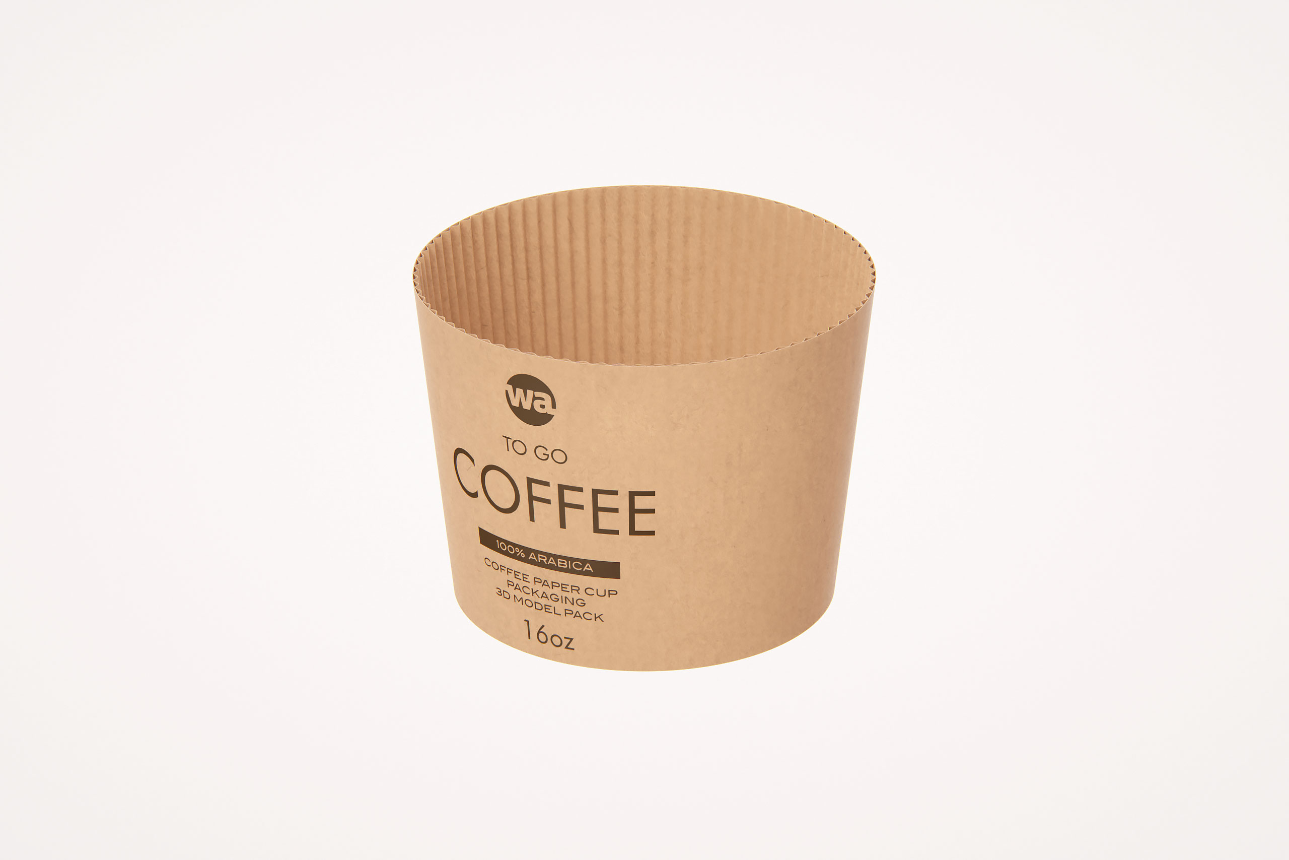 Group of Paper Coffee-To-Go Cups 3D model pack (4oz, 6oz, 12oz, 16oz, 20oz)
