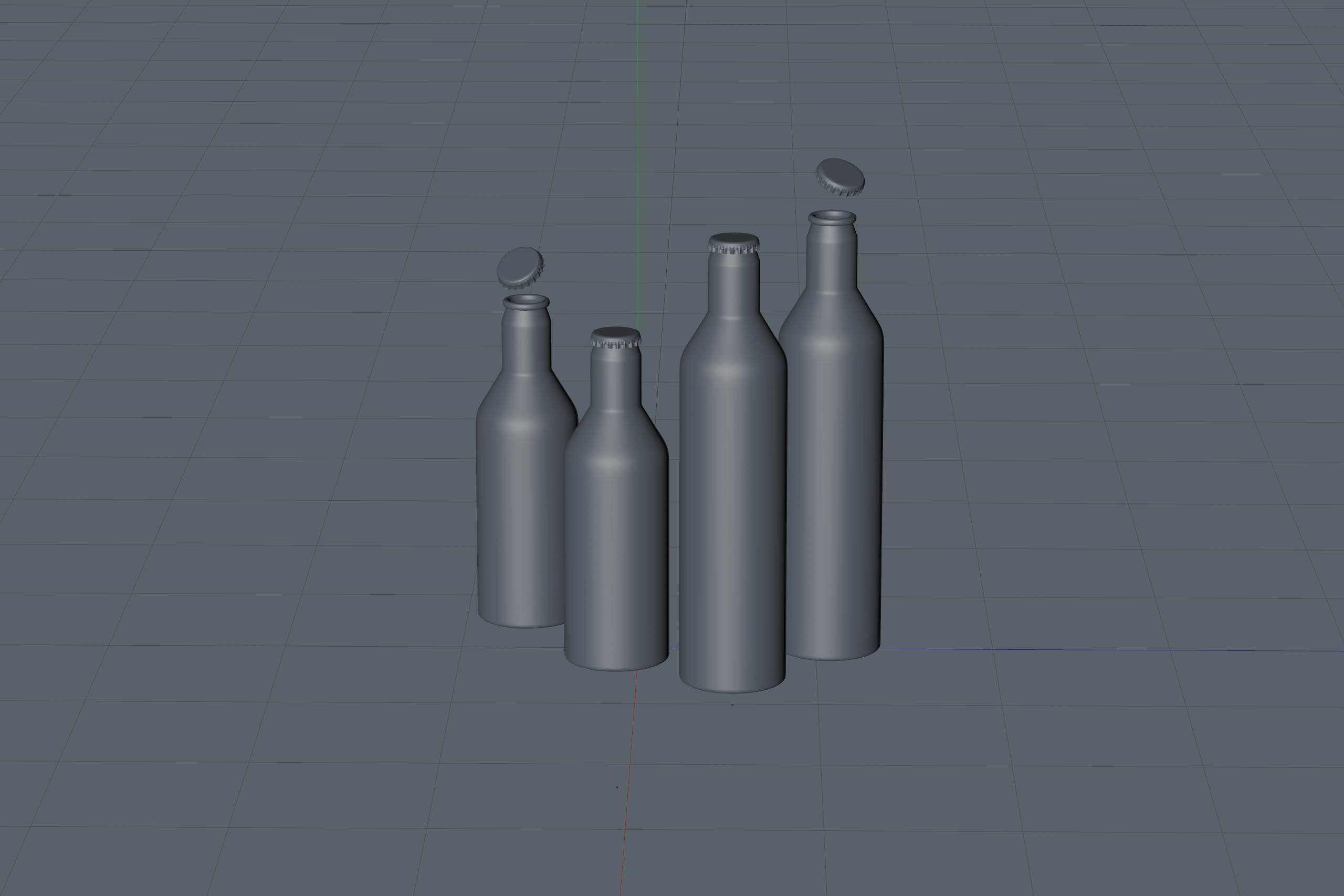 Impact Ball/Rexam metal bottles (short neck) 330 and 500ml packaging 3d model pack