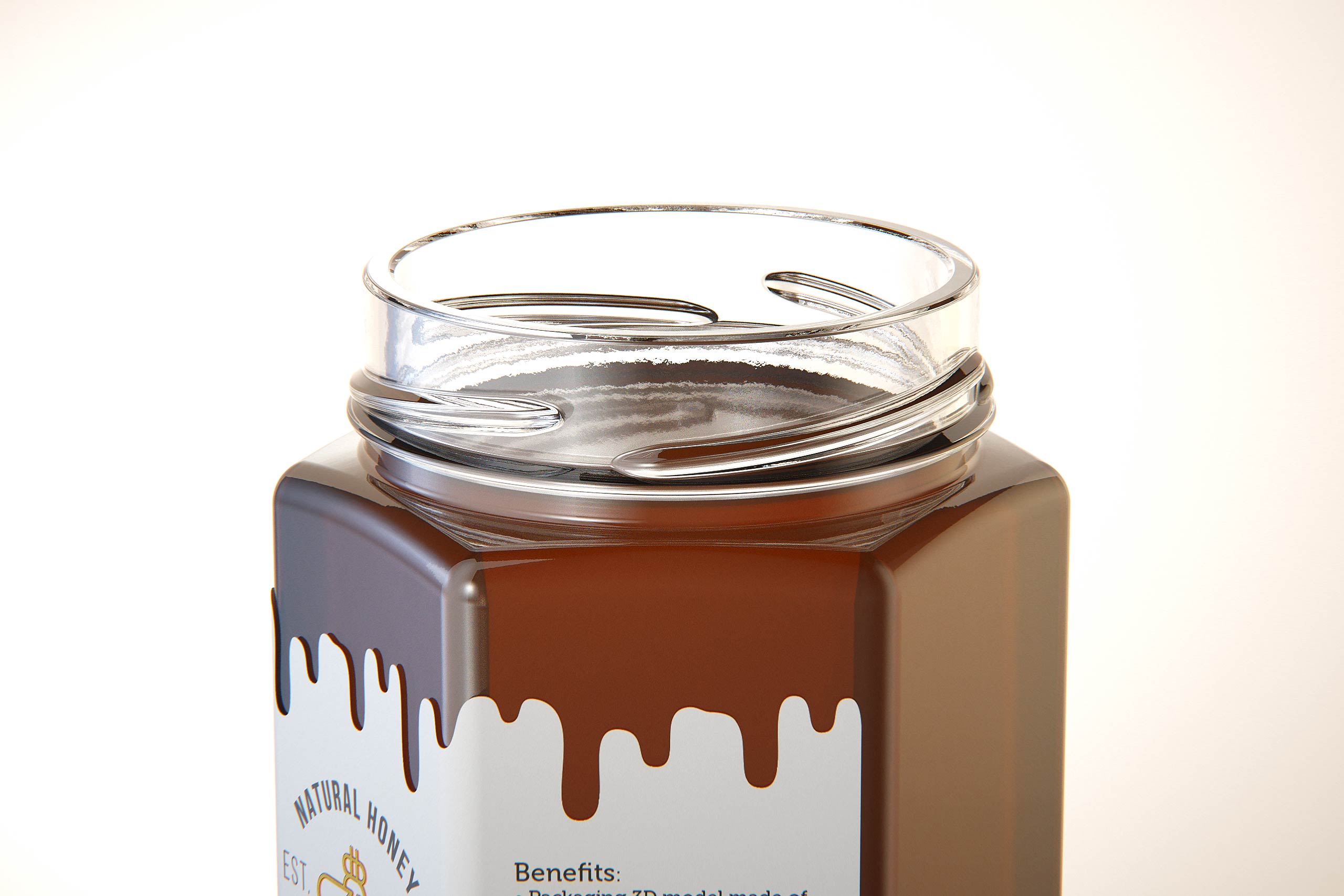 Italian Honey Glass Jar 225ml packaging 3d model