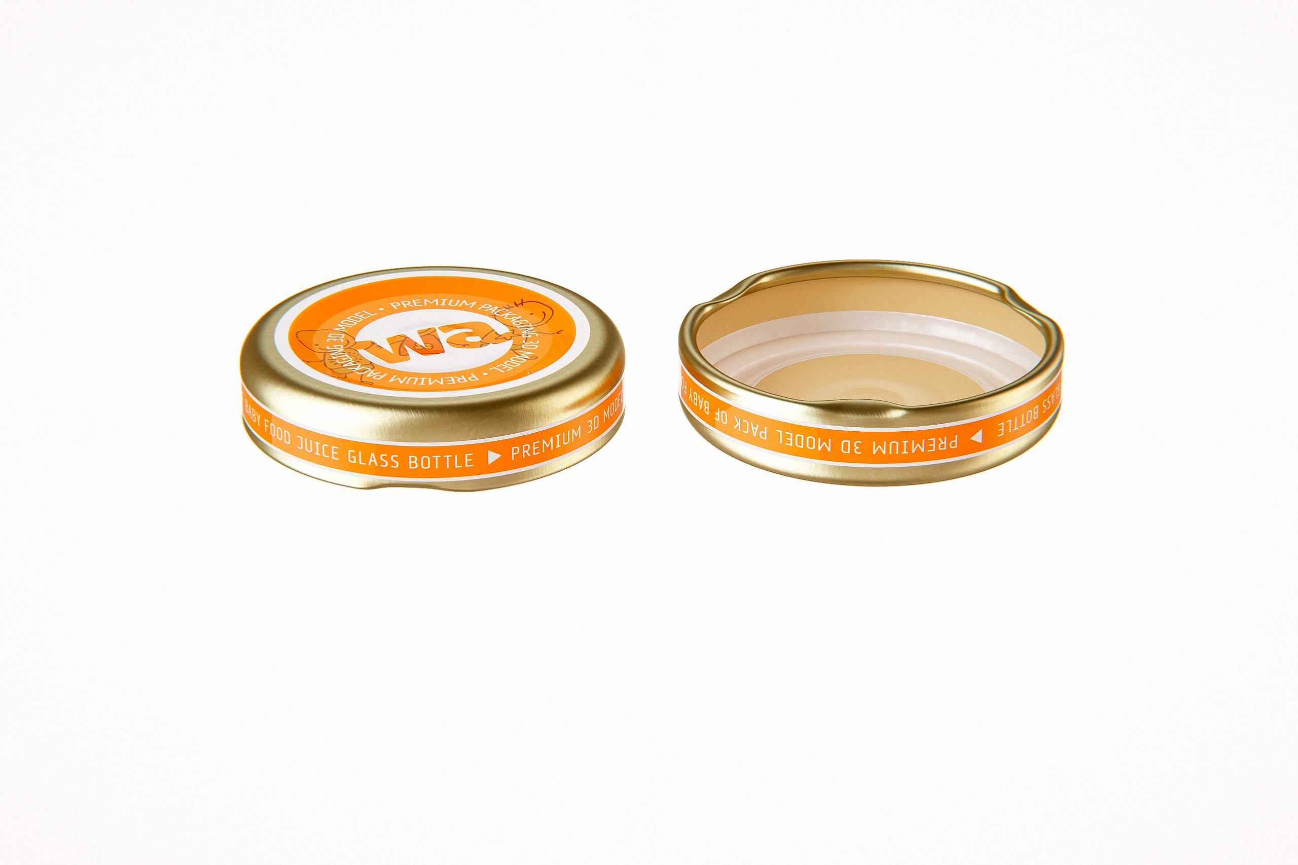 Packaging 3D model of Baby Food Juice Glass Bottle 200ml