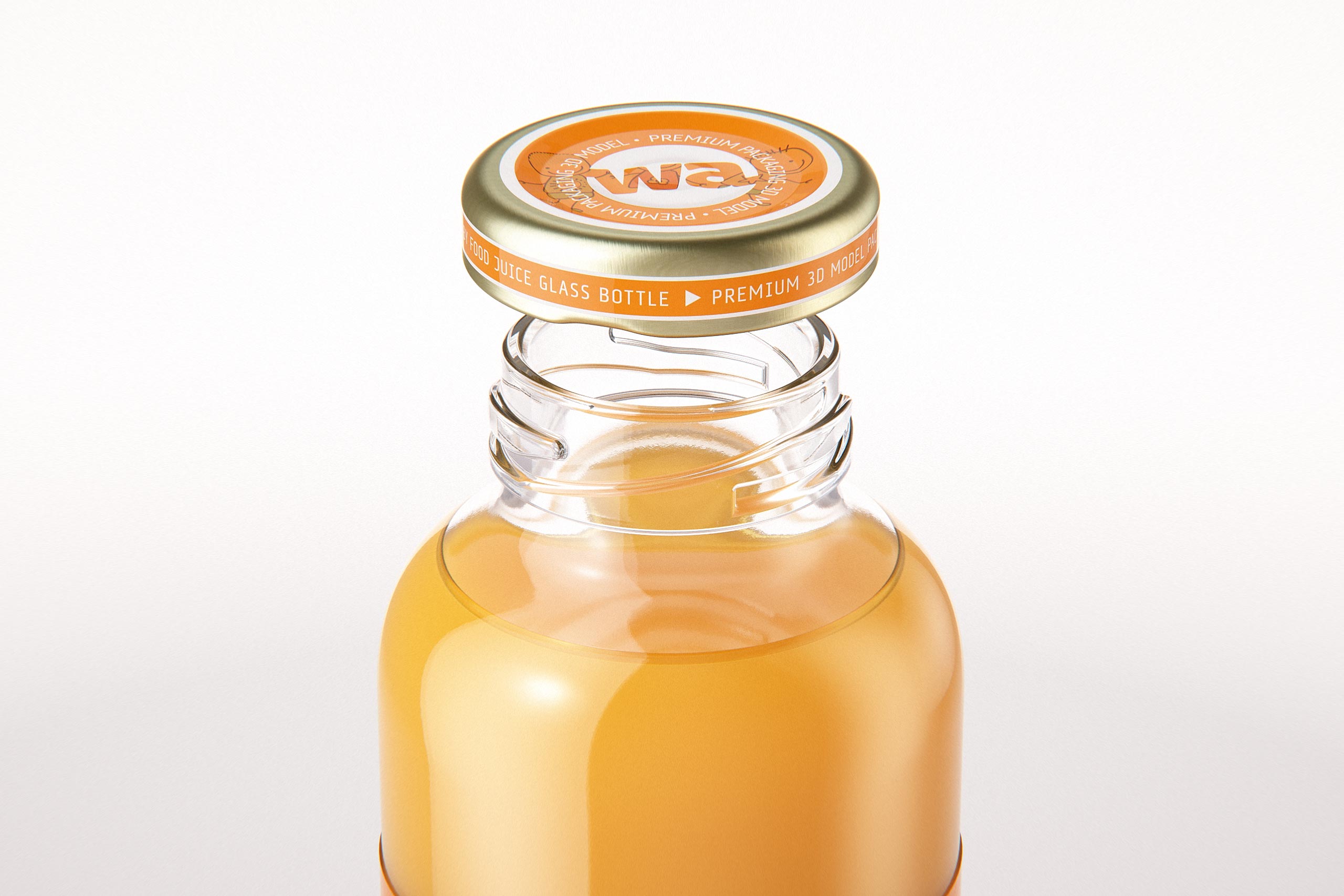 Packaging 3D model of Baby Food Juice Glass Bottle 330ml