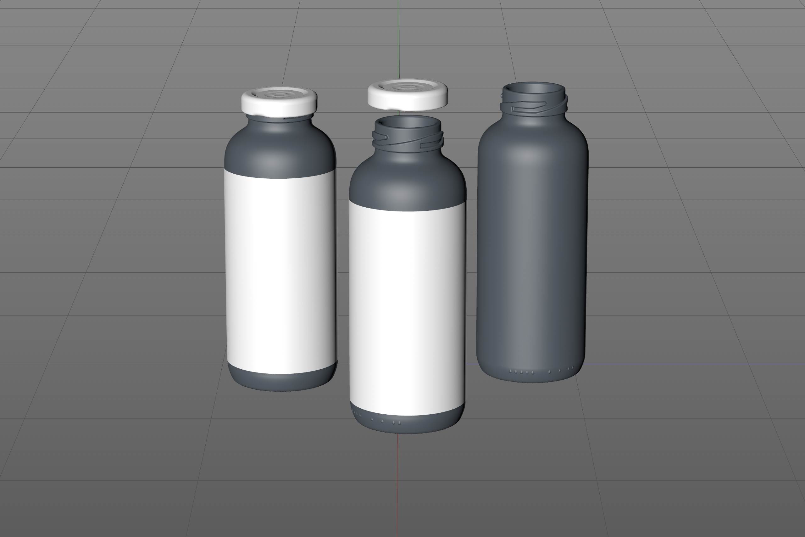 Packaging 3D model of Baby Food Juice Glass Bottle 330ml