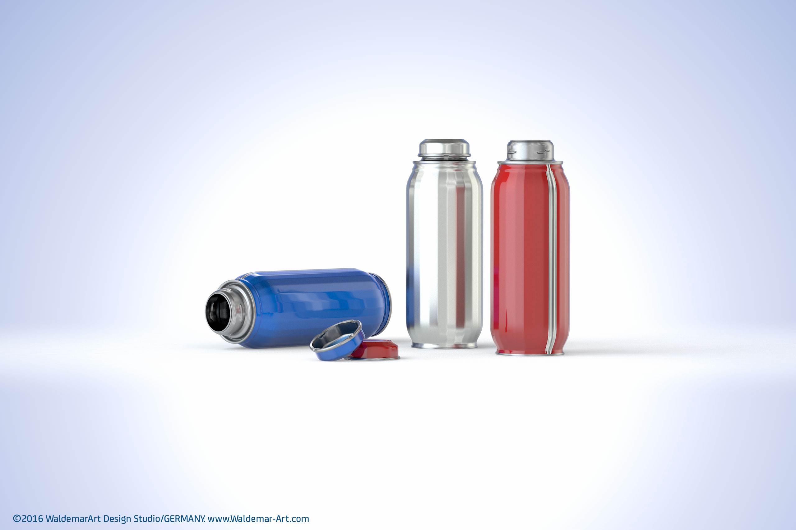 JUICY - packaging 3D model of the metal bottle for juices