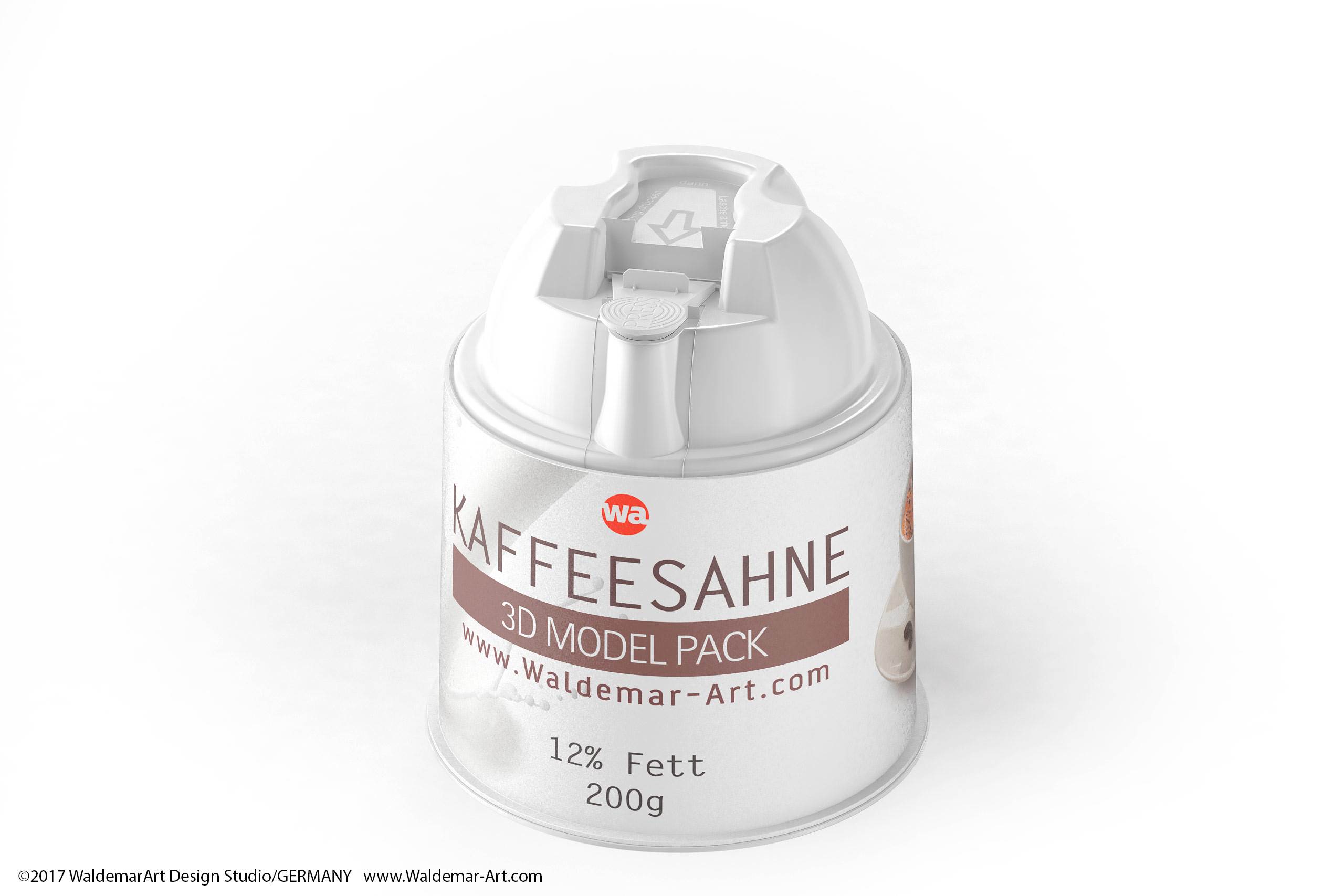 Coffee Cream 200g packaging 3d model of a plastic package