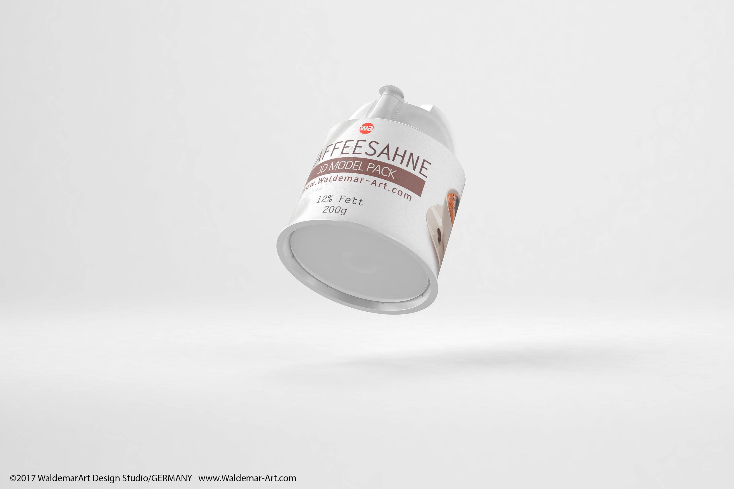 Coffee Cream 200g packaging 3d model of a plastic package