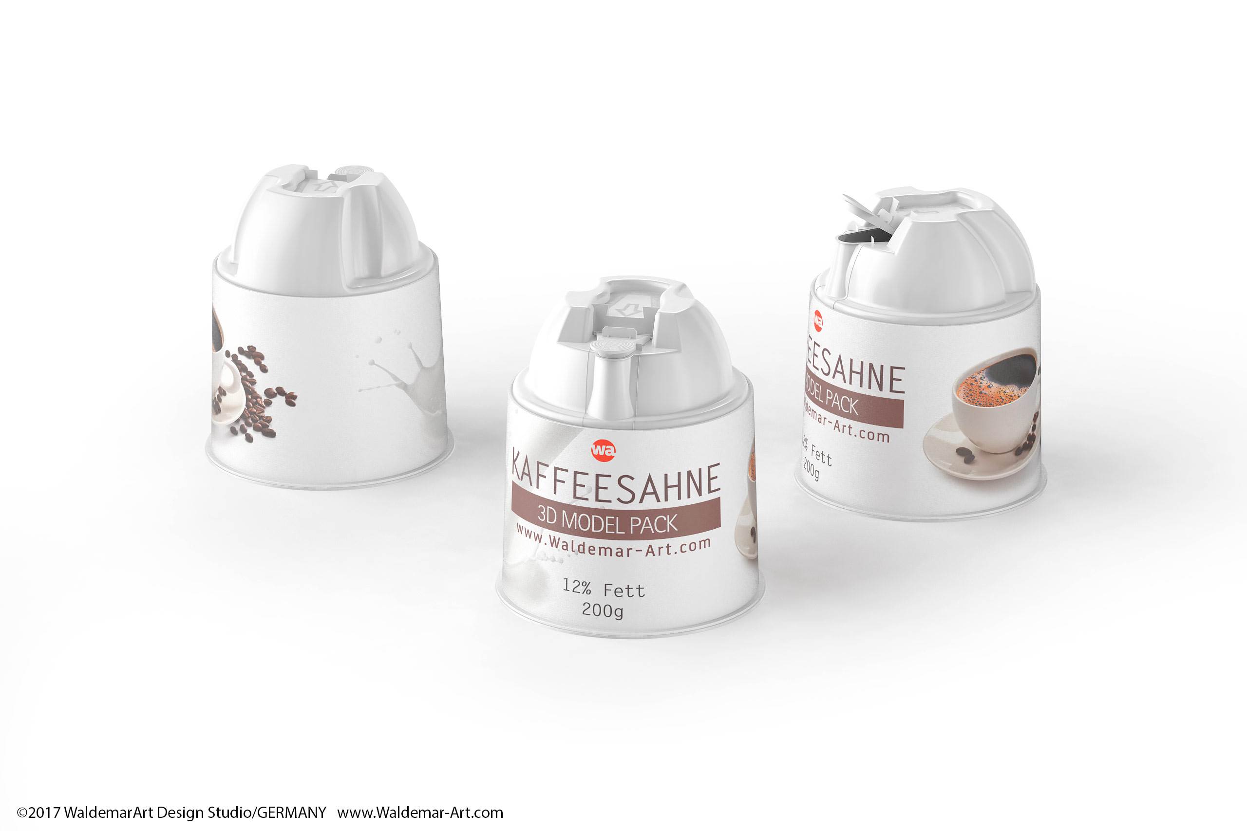 Coffee Cream 200g packaging 3d model of a plastic package
