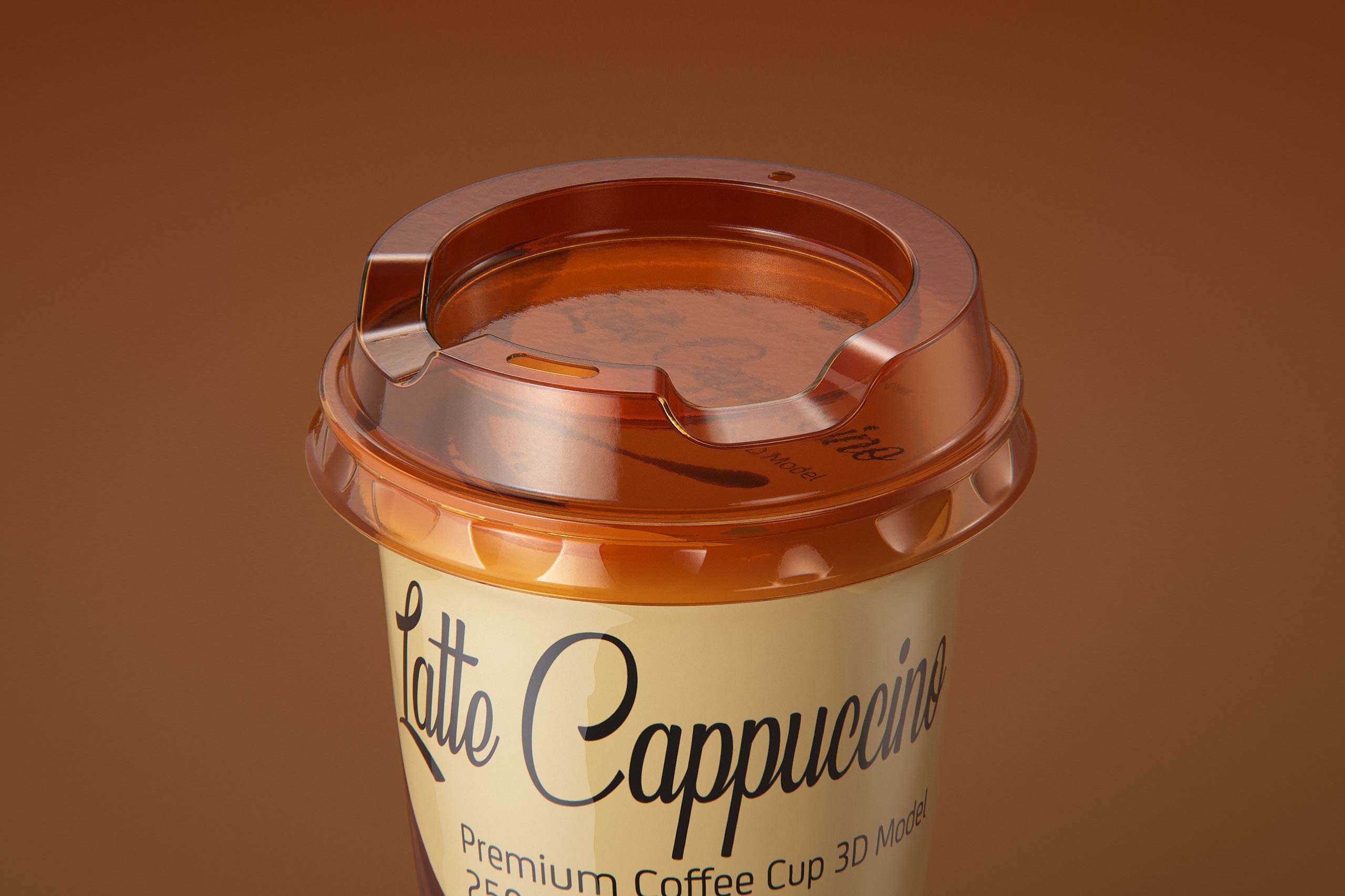 Latte Cappuccino Coffee Cup 250ml packaging 3D model