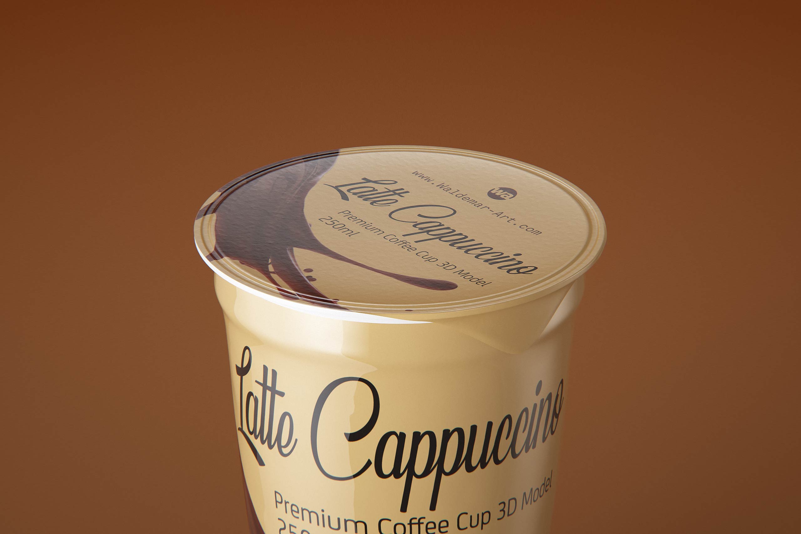 Latte Cappuccino Coffee Cup 250ml packaging 3D model
