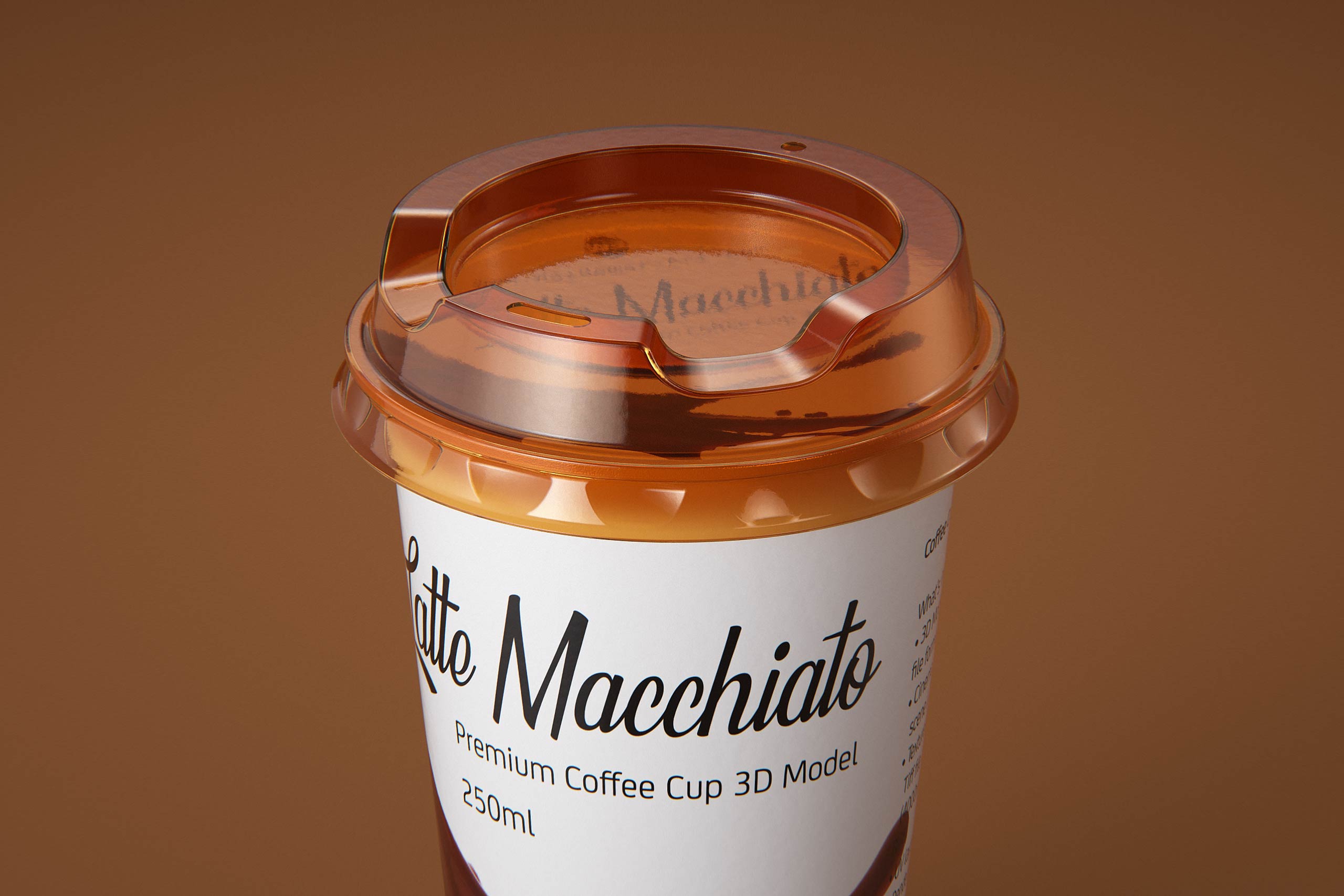 Latte Macchiato Coffee Cup 250ml packaging 3D model