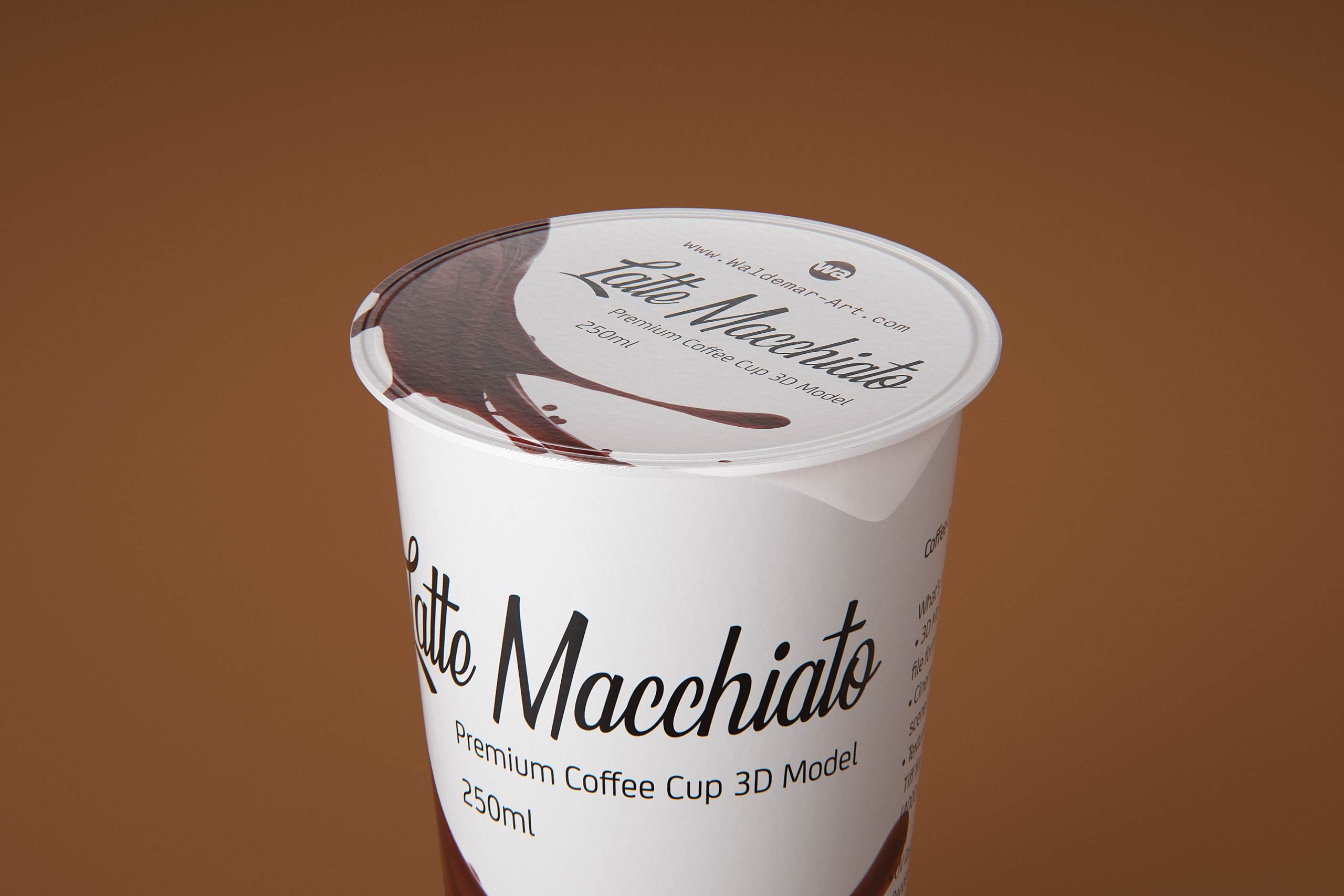 Latte Macchiato Coffee Cup 250ml packaging 3D model