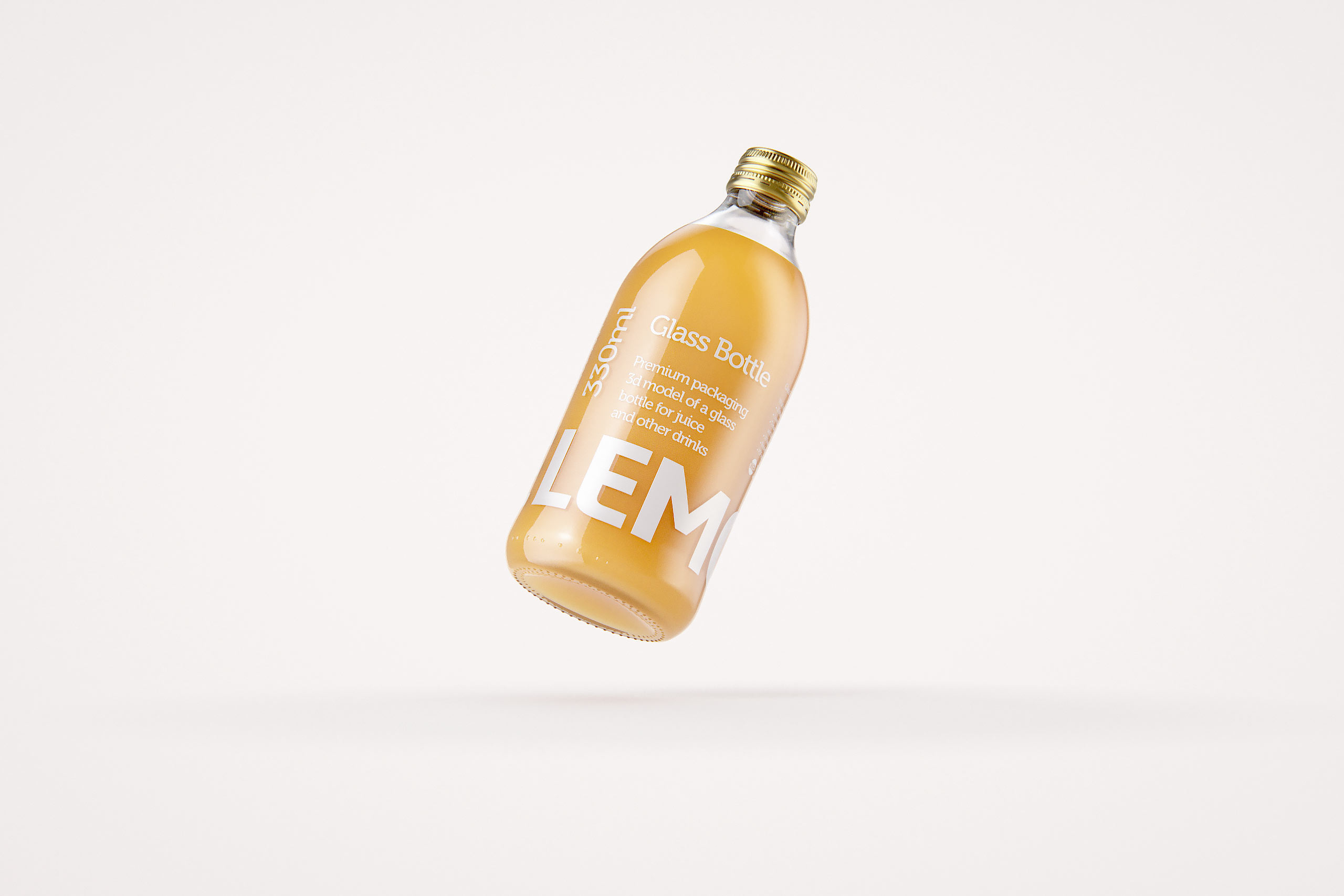 Lemonade Glass bottle 330ml premium packaging 3d model pack