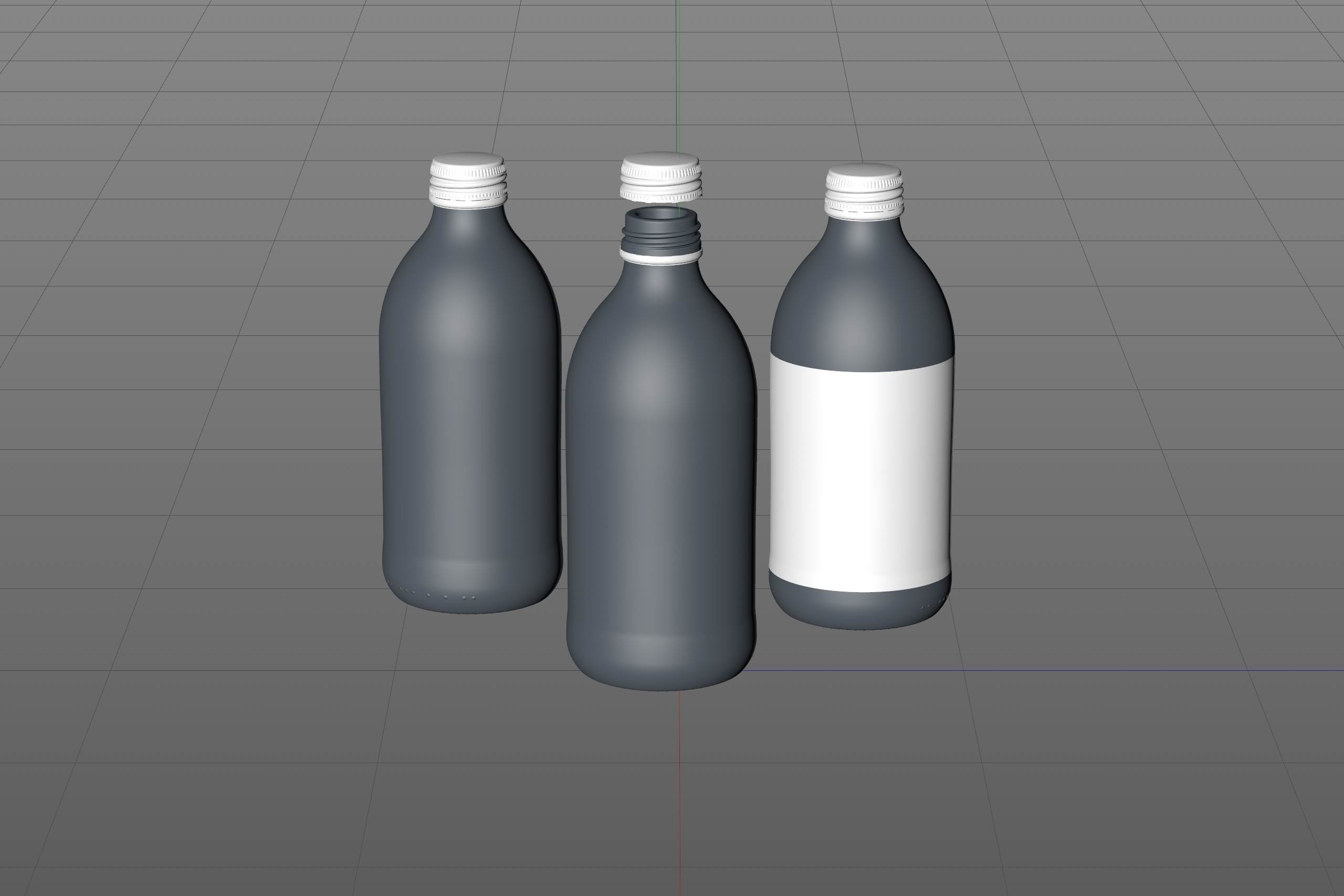 Lemonade Glass bottle 330ml premium packaging 3d model pack