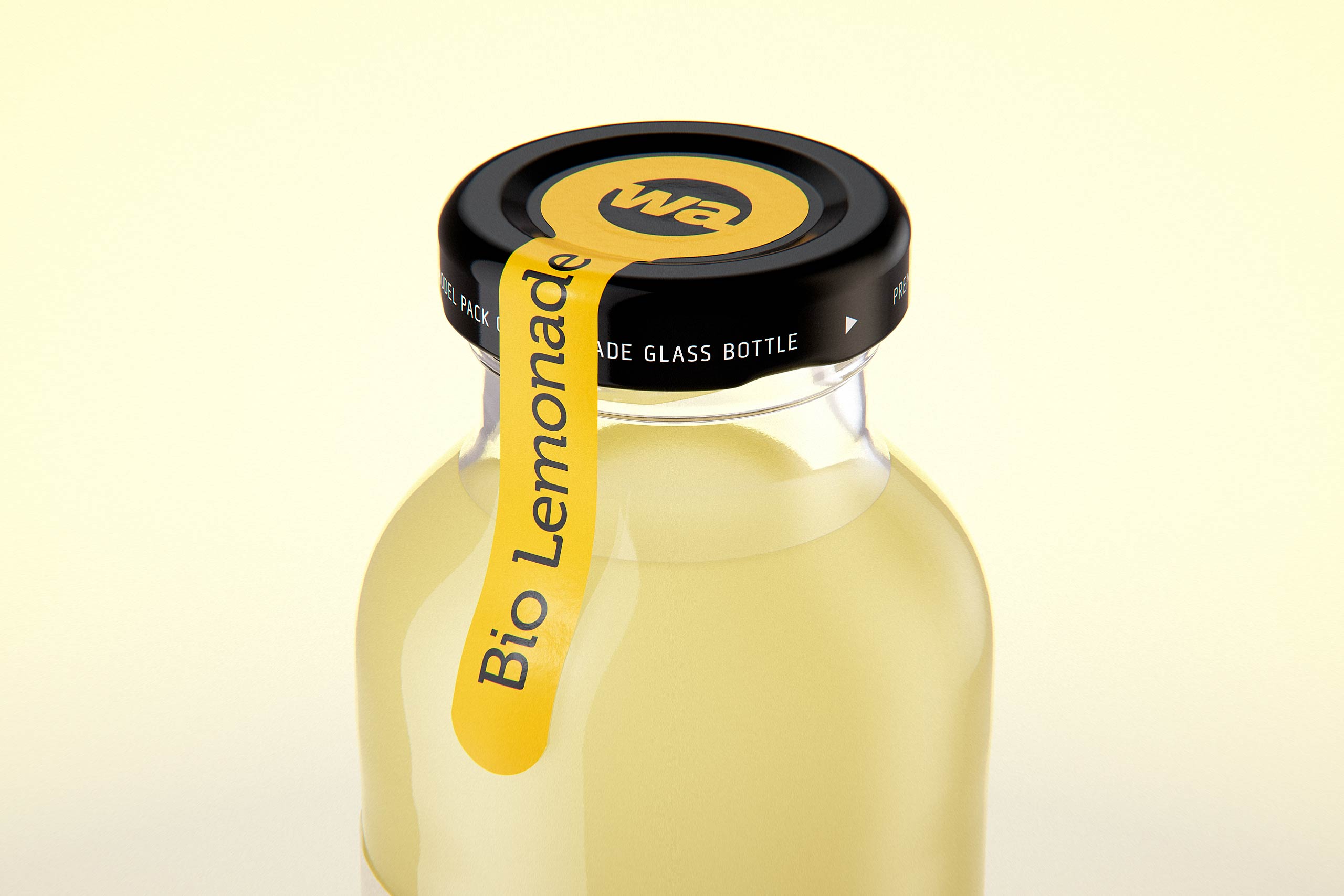 Packaging 3D model of Bio Lemonade Glass Bottle 330ml